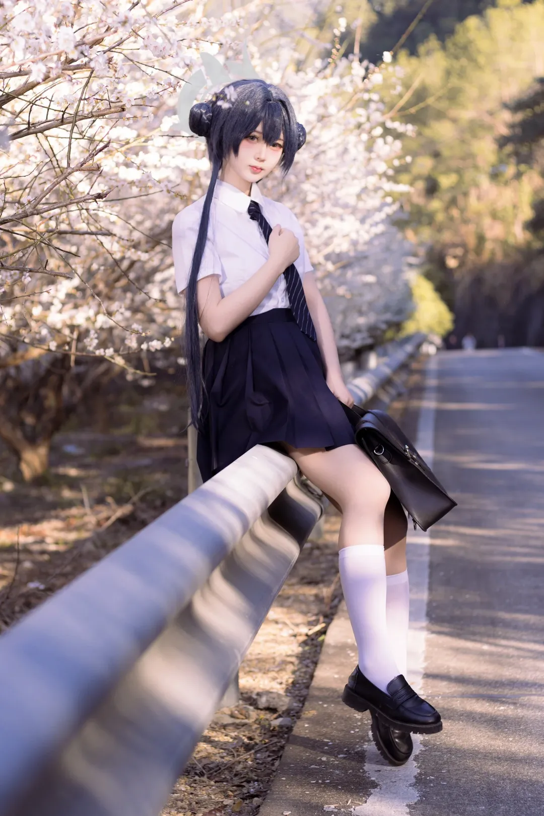 【kisaki cos】樱花树下的新春祝福，蔚蓝档案外景拍摄