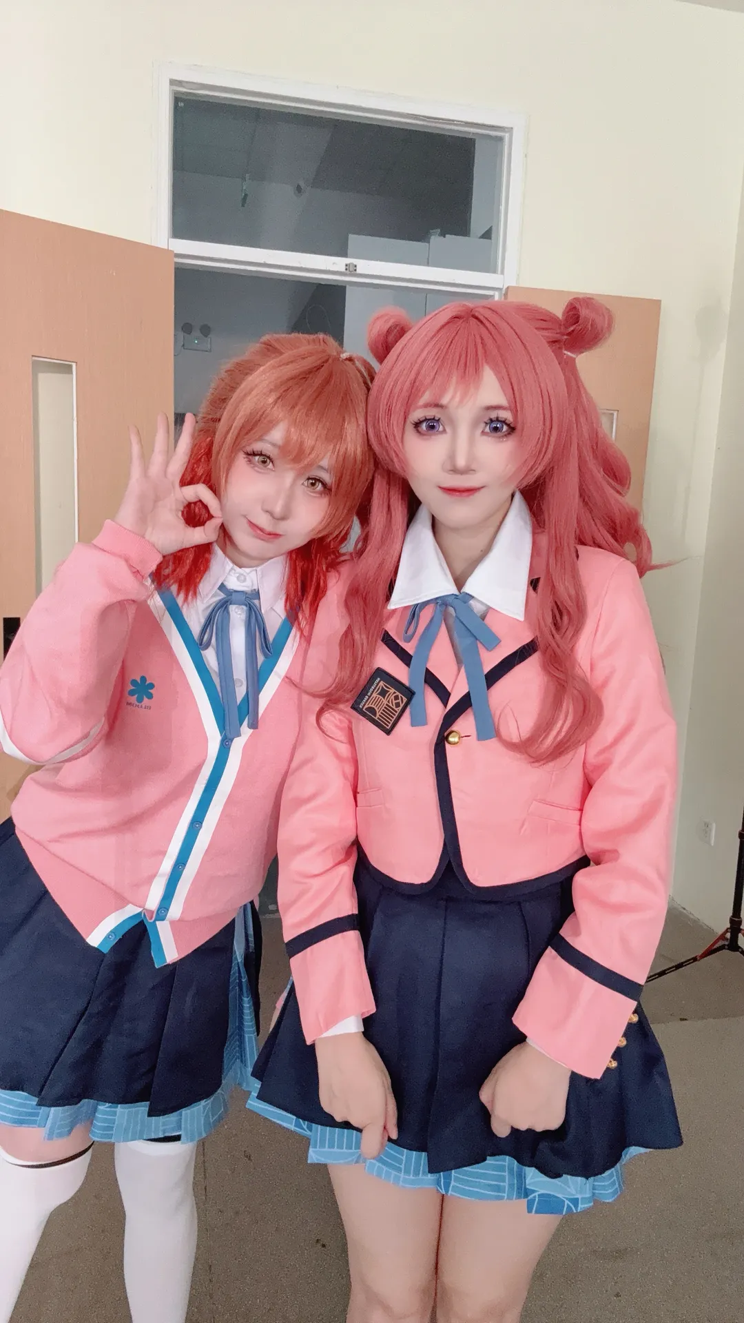 【花海佑芽花海咲季cos】学园偶像大师姐妹花，粉色学园制服穿搭 - 第 3 张
