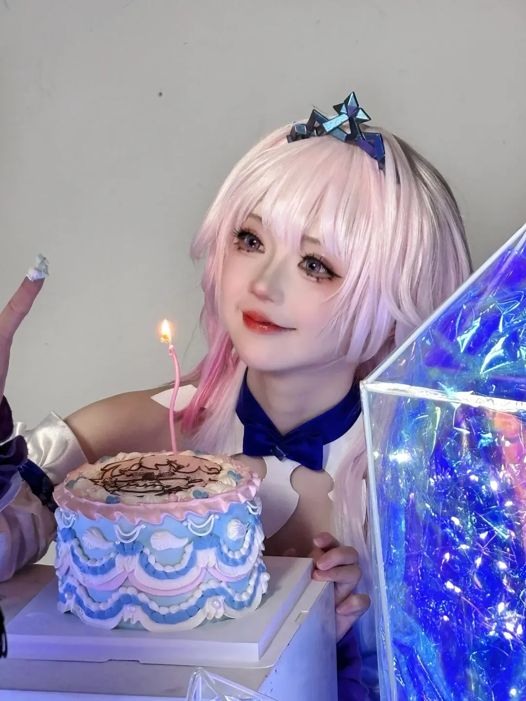 【三月七cos】崩坏星穹铁道里的粉色甜美时光，生日快乐 - 第 1 张