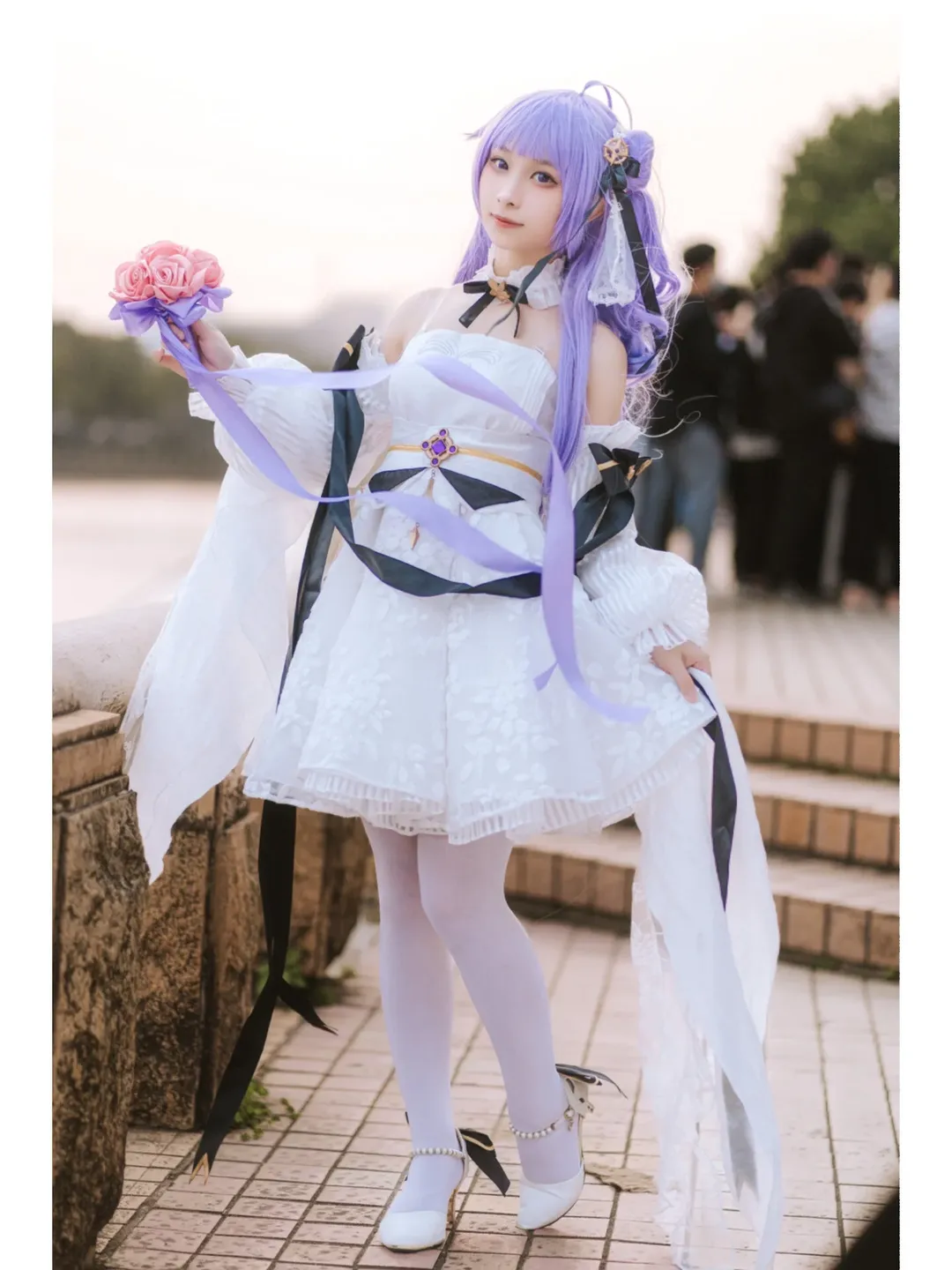 【独角兽cos】碧蓝航线花嫁造型，白裙与丝袜的温柔出片