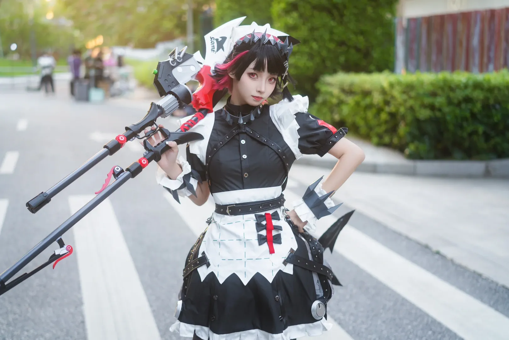 [Shark girl cosplay] Hunting moment of Zenless Zone Zero, white blade and red eyes - Image 6