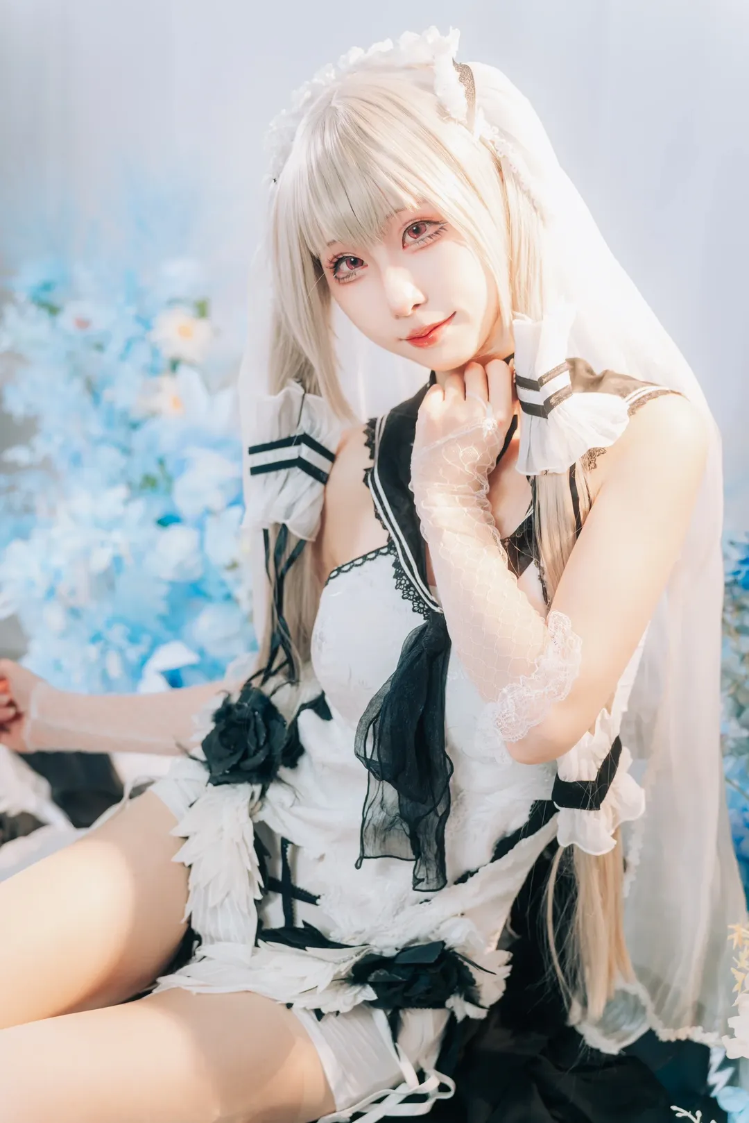 【可畏cos】碧蓝航线，黑白婚纱下的优雅与危险 - 第 6 张