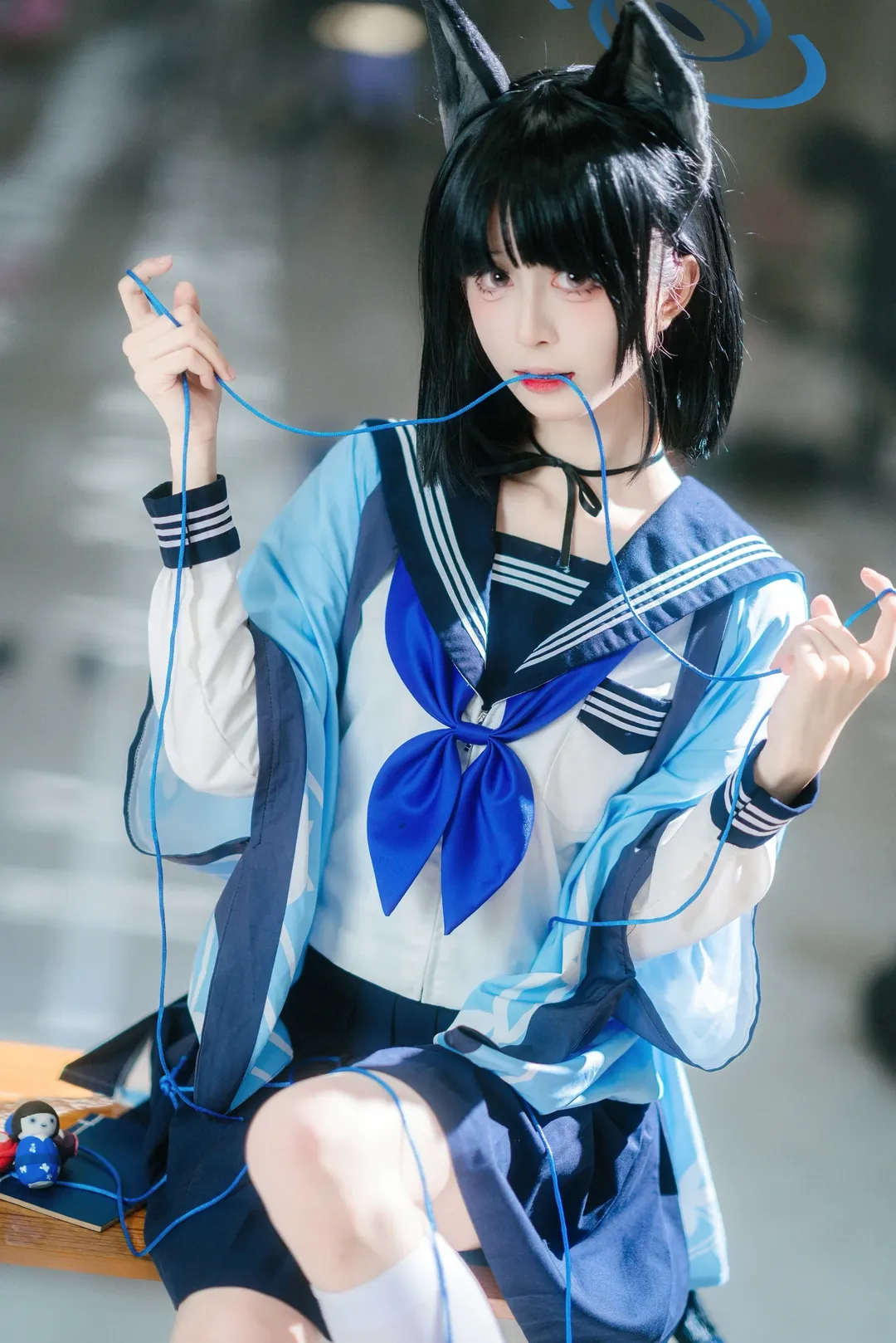 【桐生桔梗cos】蔚蓝档案里带蓝绳的日常瞬间 - 第 6 张