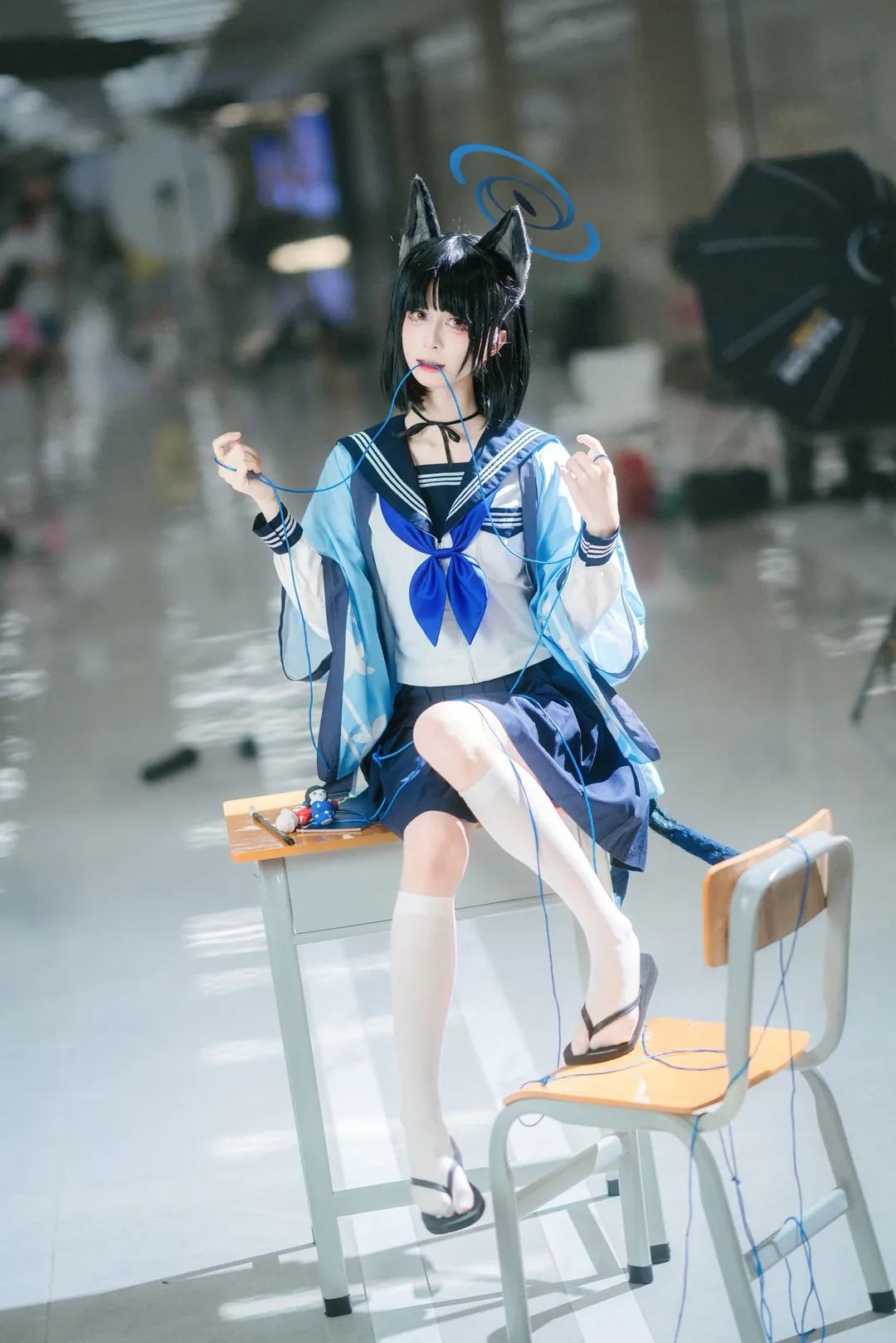 【桐生桔梗cos】蔚蓝档案里带蓝绳的日常瞬间 - 第 8 张