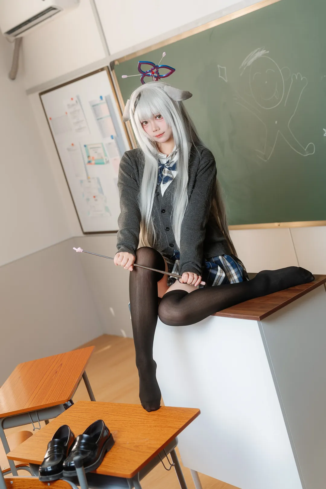 【春原心奈cos】蔚蓝档案教室场景下的JK制服与校园日常