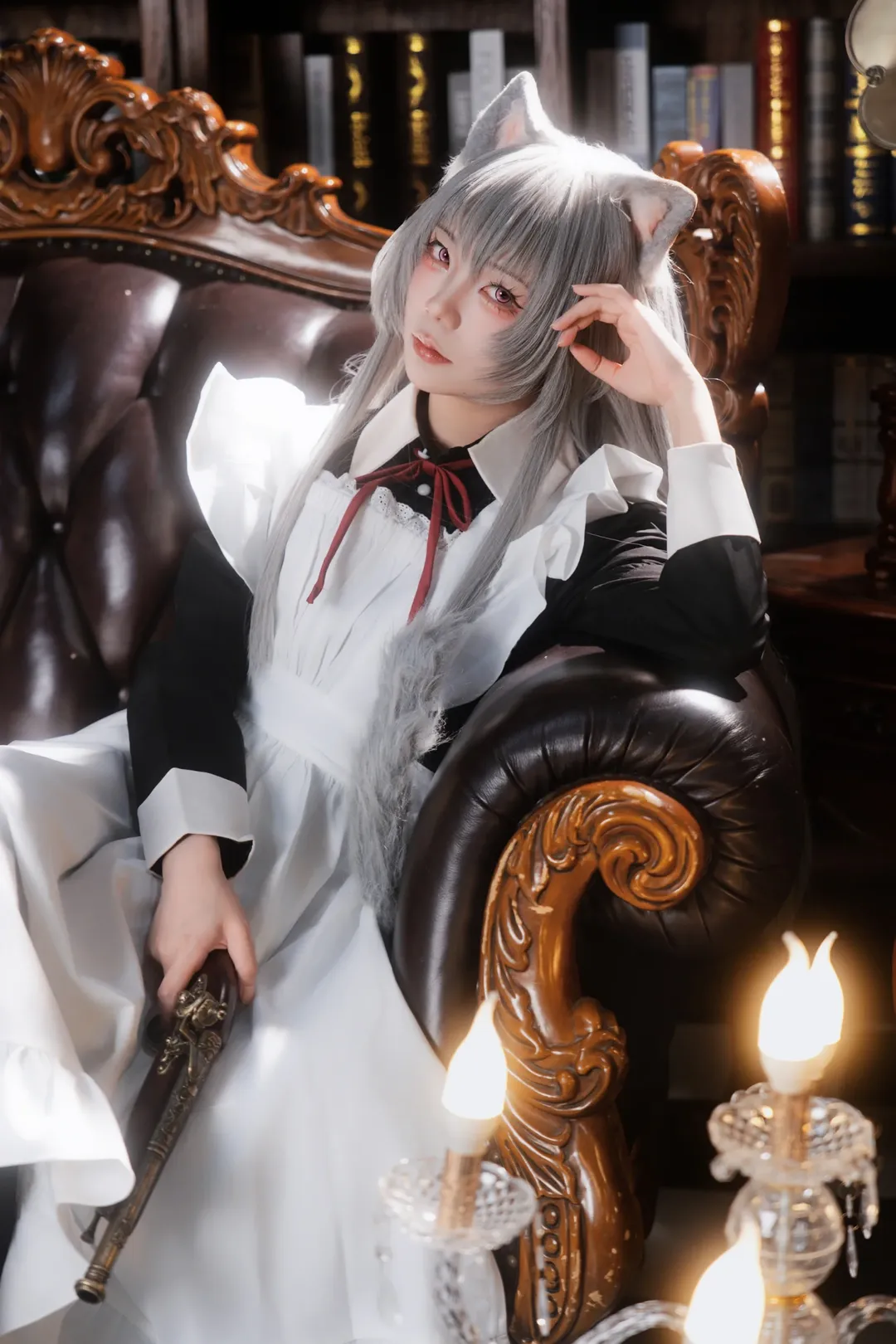【FKEY コスプレ】ダークアカデミア調の書斎で紡ぐレトロ少女の冒険 - 3 枚目