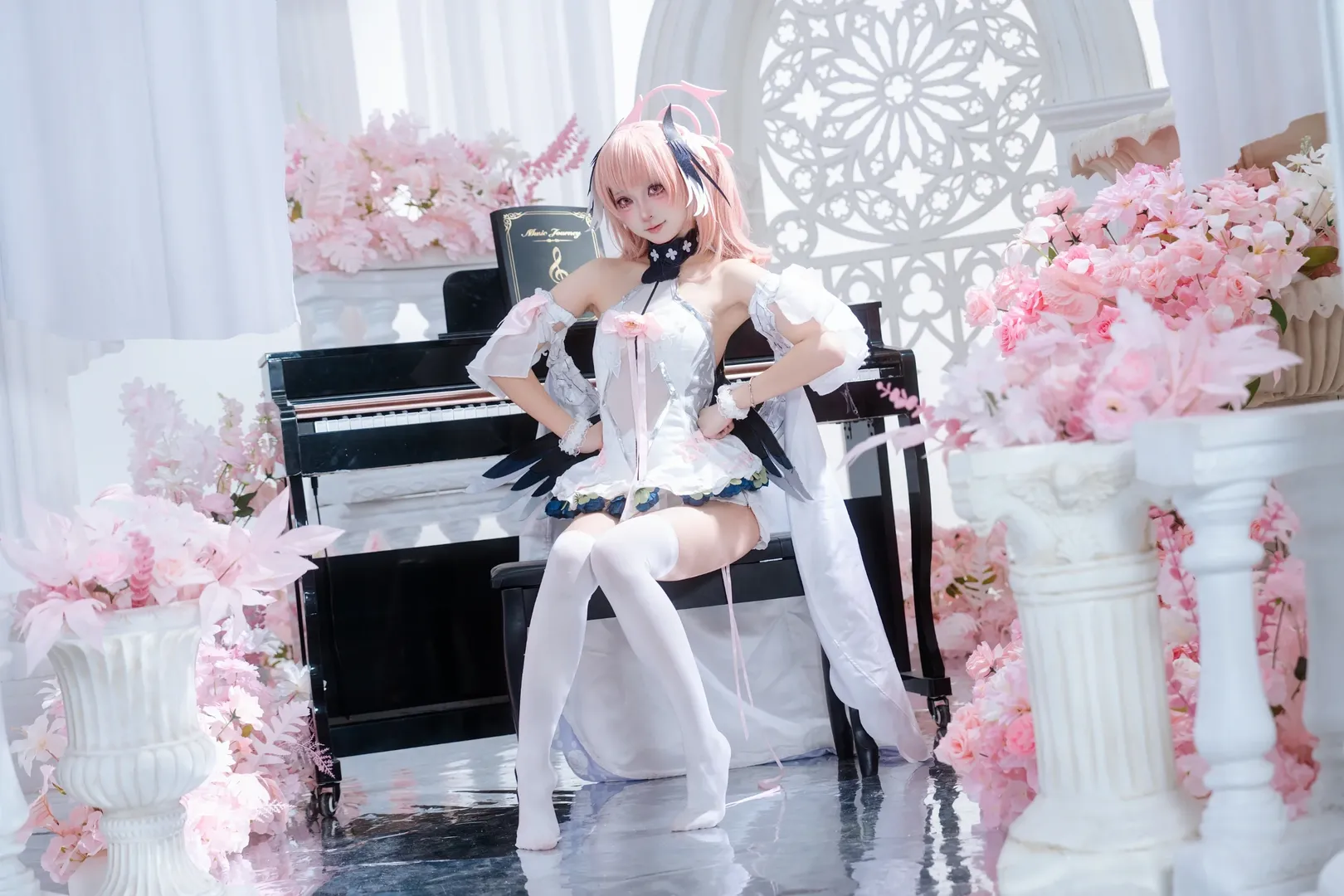 【下江小春cos】蔚蓝档案的白裙羽翼 - 第 5 张