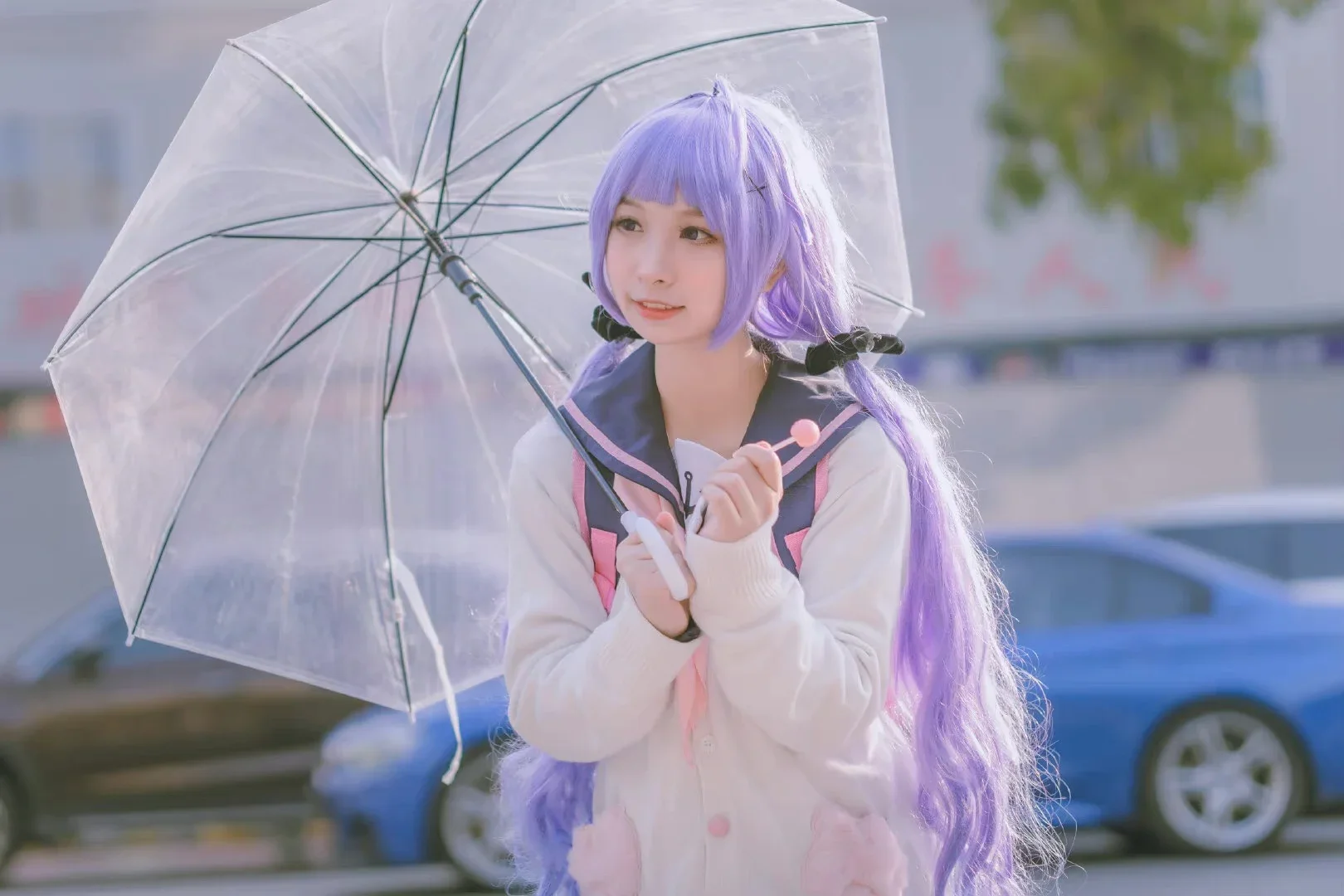 【碧蓝航线cos】路人视角下的白衣JK与透明伞 - 第 5 张