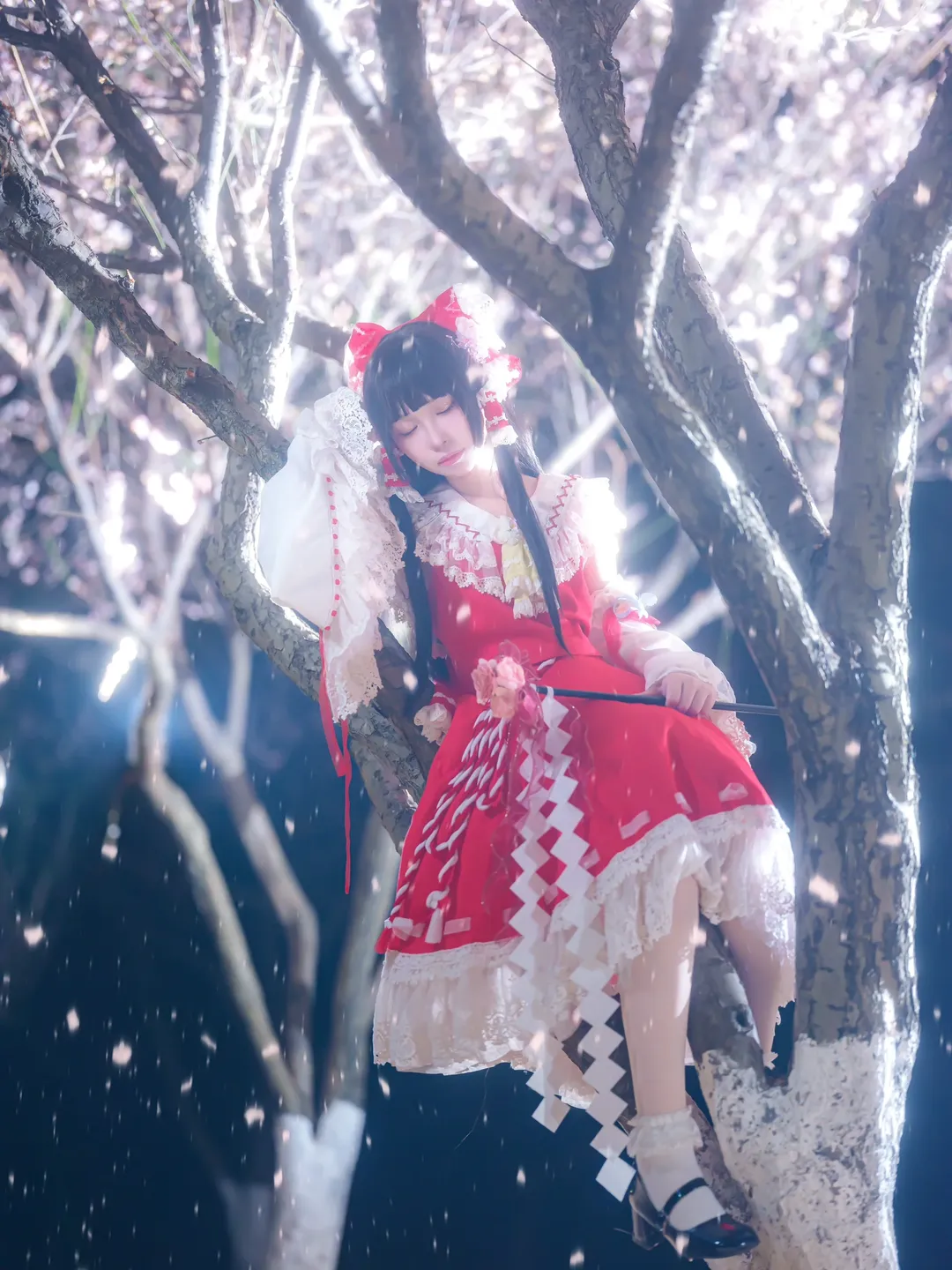 【博丽灵梦cos】夜探梅花深处的花灵梦