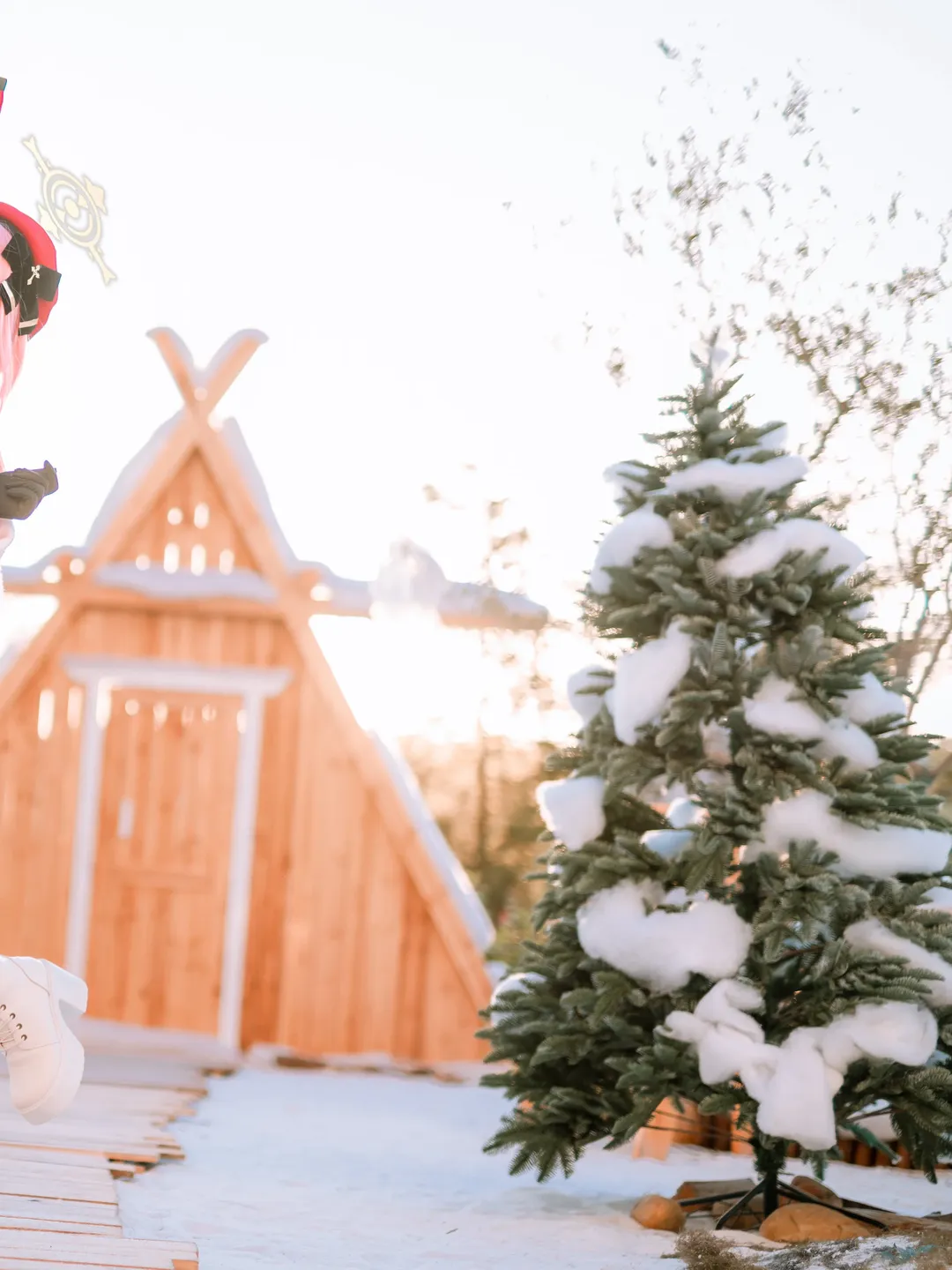 【鹫见芹娜cos】圣诞节的限定祝福，来自蔚蓝档案的温暖雪景 - 第 5 张