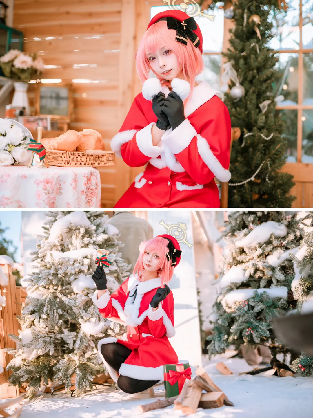 【鹫见芹娜cos】圣诞节的限定祝福，来自蔚蓝档案的温暖雪景 - 第 6 张
