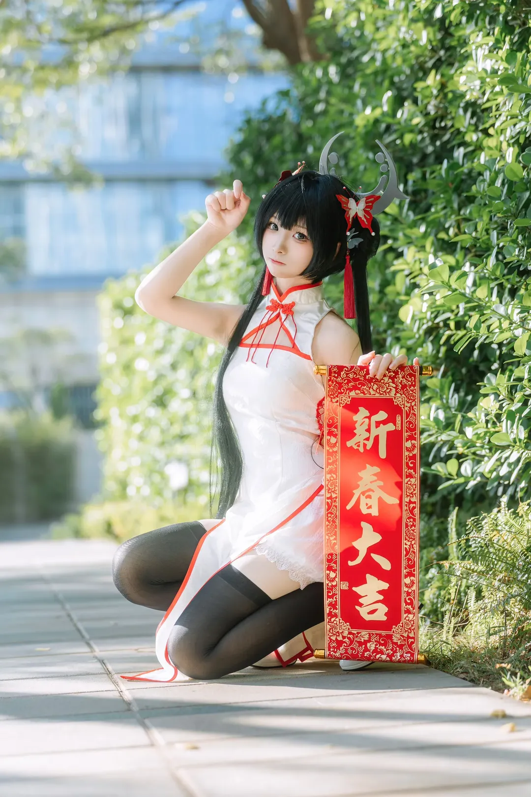 【妃咲cos】新春旗袍下的蔚蓝光影，萤火虫day2外拍记录 - 第 2 张
