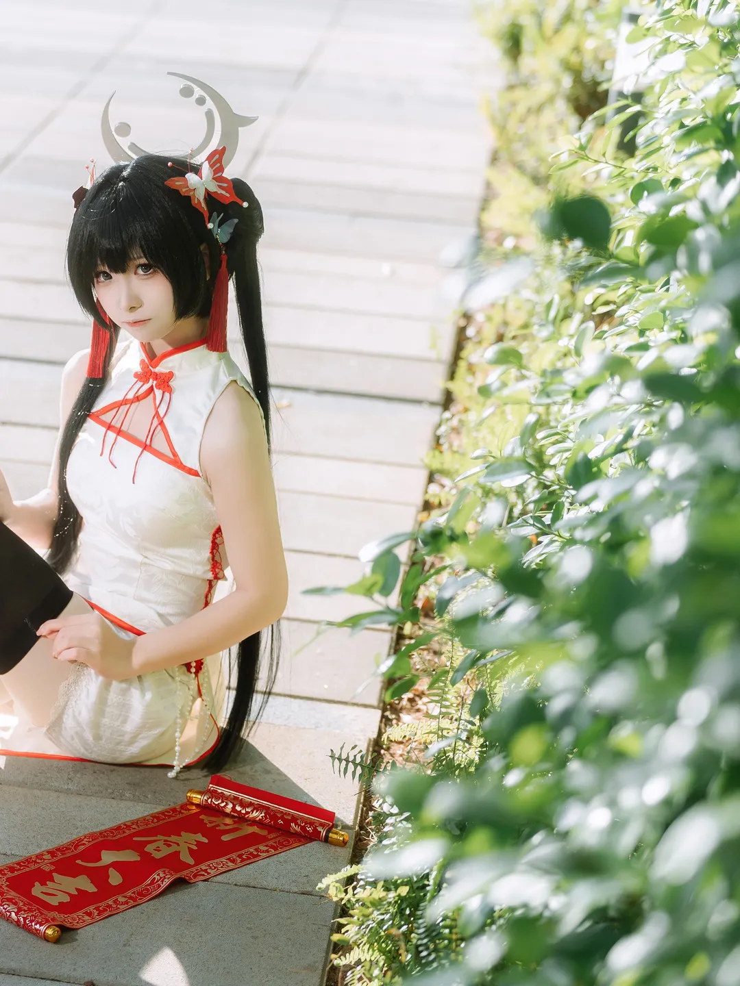 【妃咲cos】新春旗袍下的蔚蓝光影，萤火虫day2外拍记录 - 第 4 张