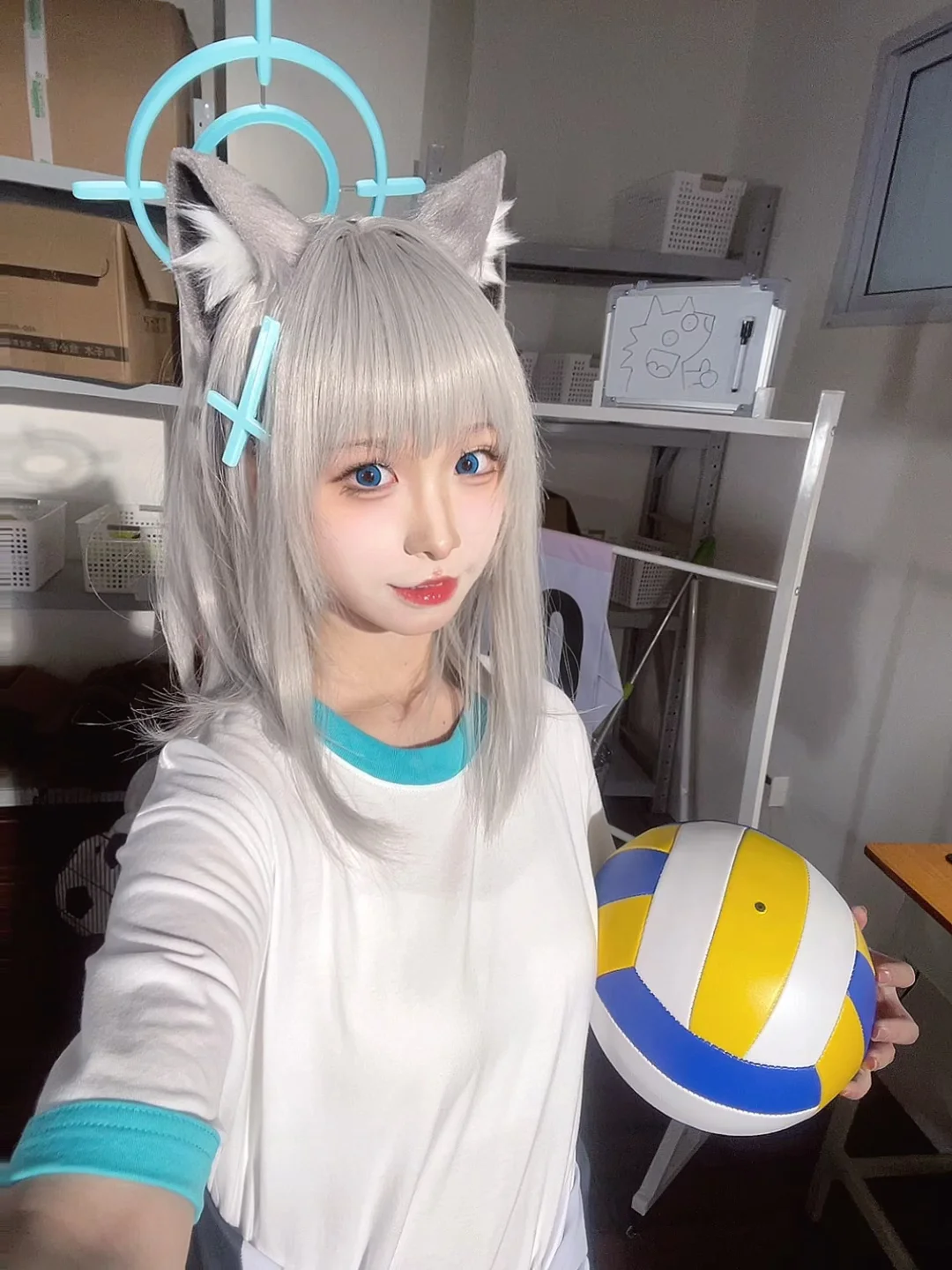 【砂狼白子cos】蔚蓝档案体操服造型，记录运动系少女的日常瞬间 - 第 2 张