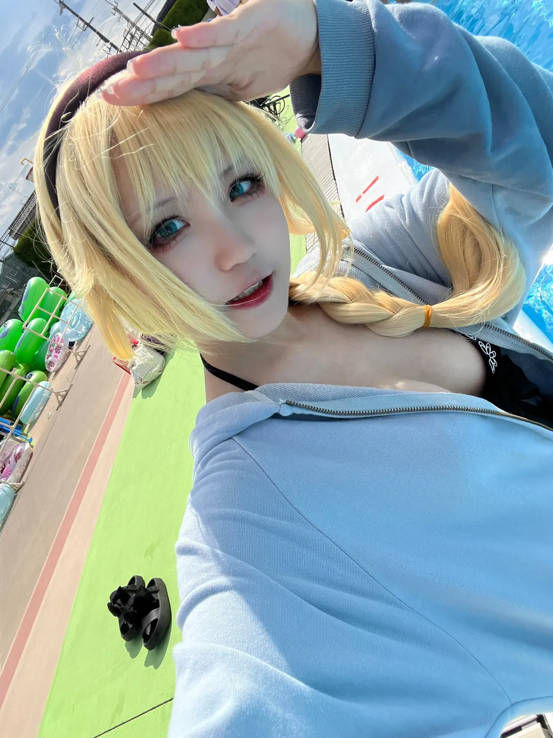 【贞德cos】抓住夏天的尾巴，水上乐园的户外写真 - 第 2 张