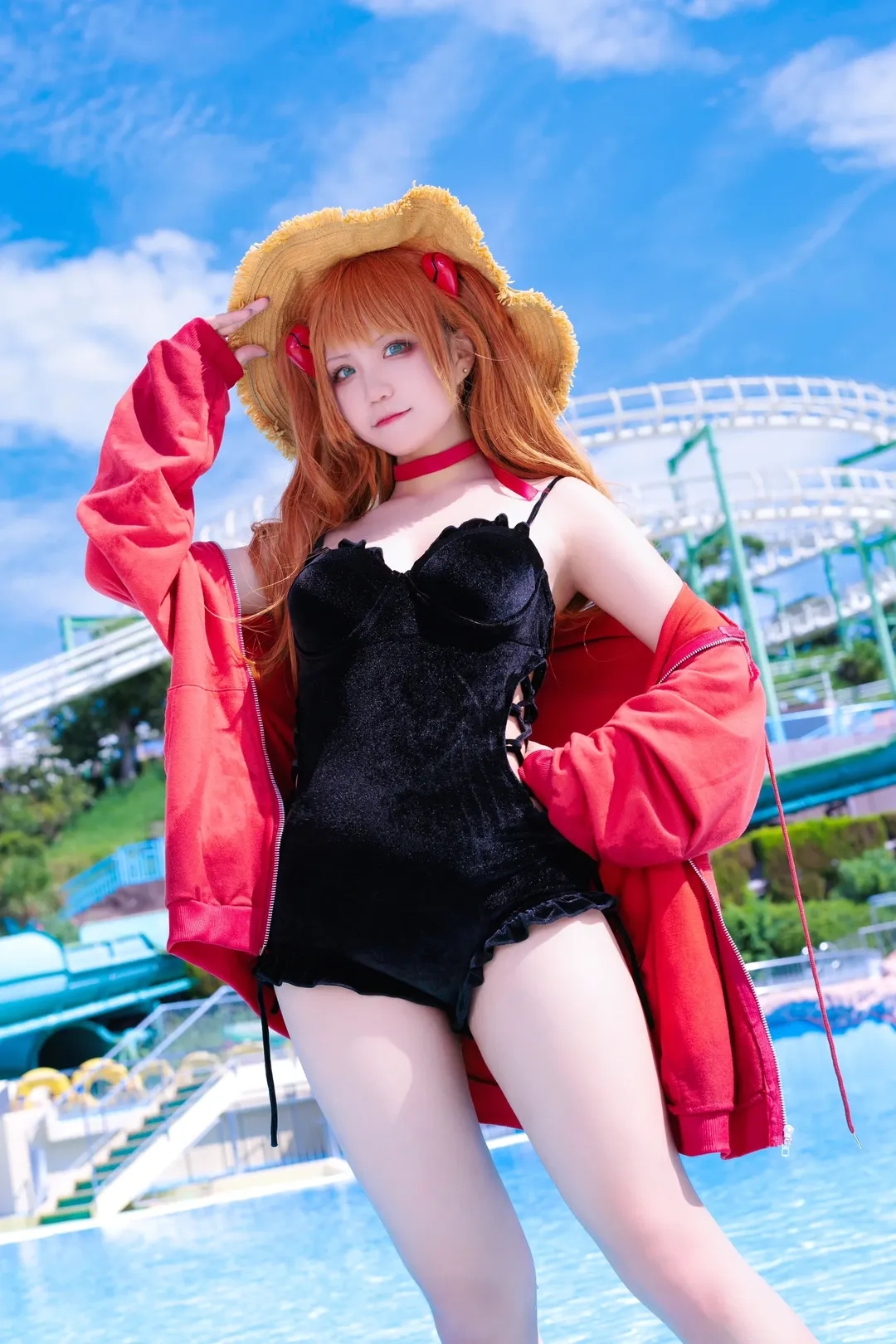 【明日香cos】新世纪福音战士夏日泳装造型分享