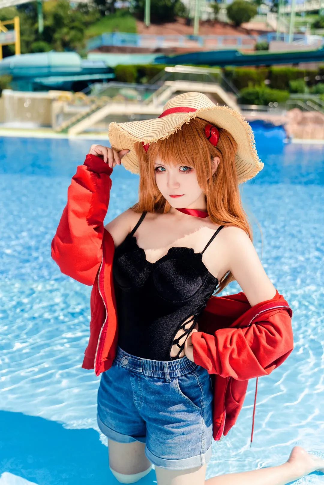 【明日香cos】新世纪福音战士的夏日池畔风情 - 第 2 张