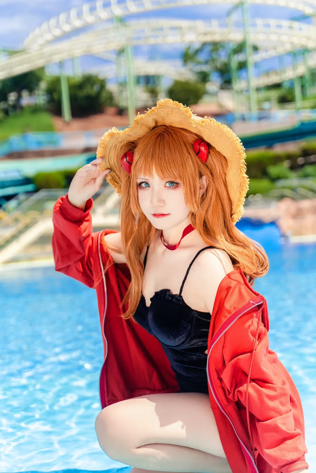 【明日香cos】新世纪福音战士的夏日池畔风情 - 第 3 张