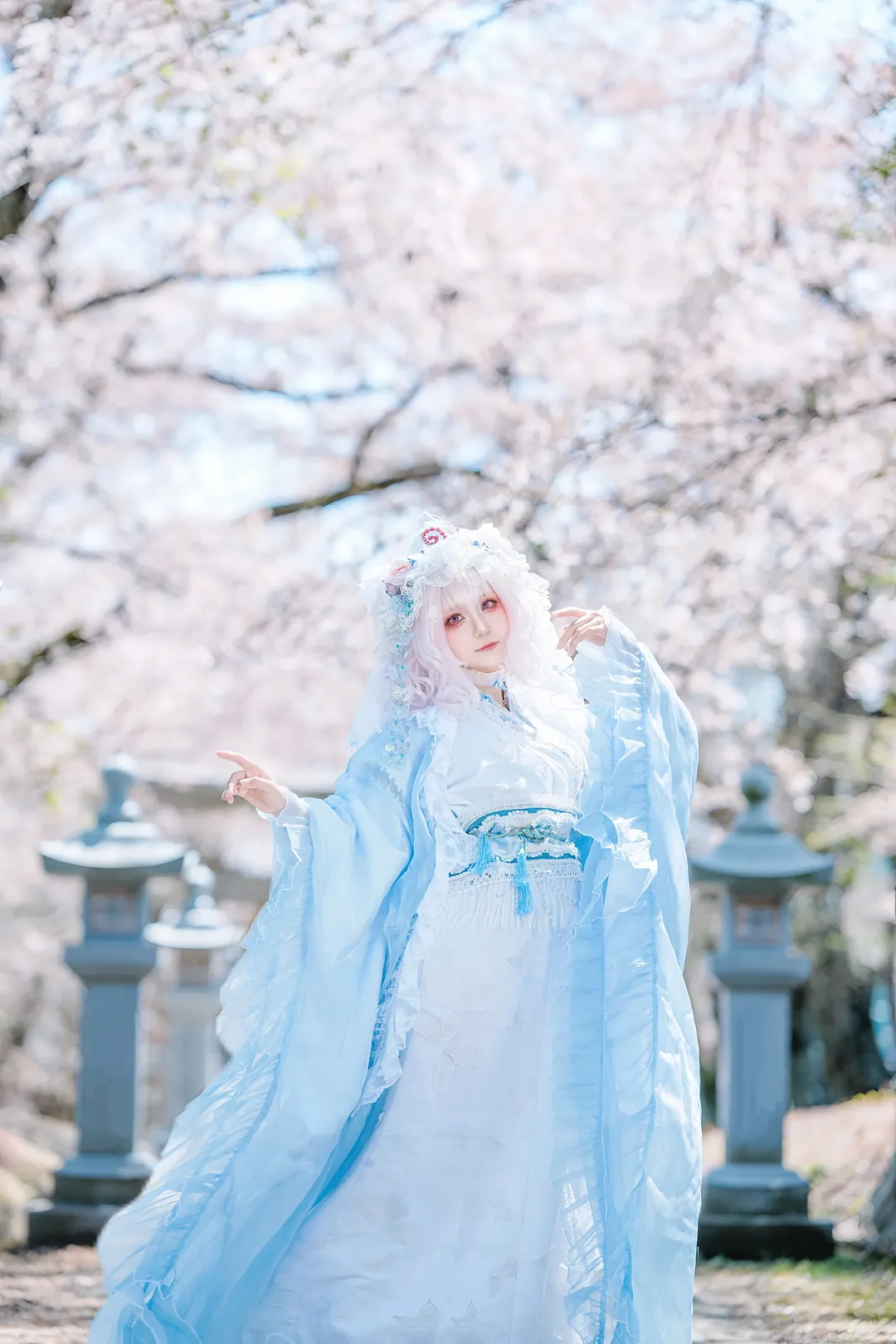 【西行寺幽幽子cos】東方project裡的華服，在櫻花樹下定格綺麗瞬間 - 第 4 張