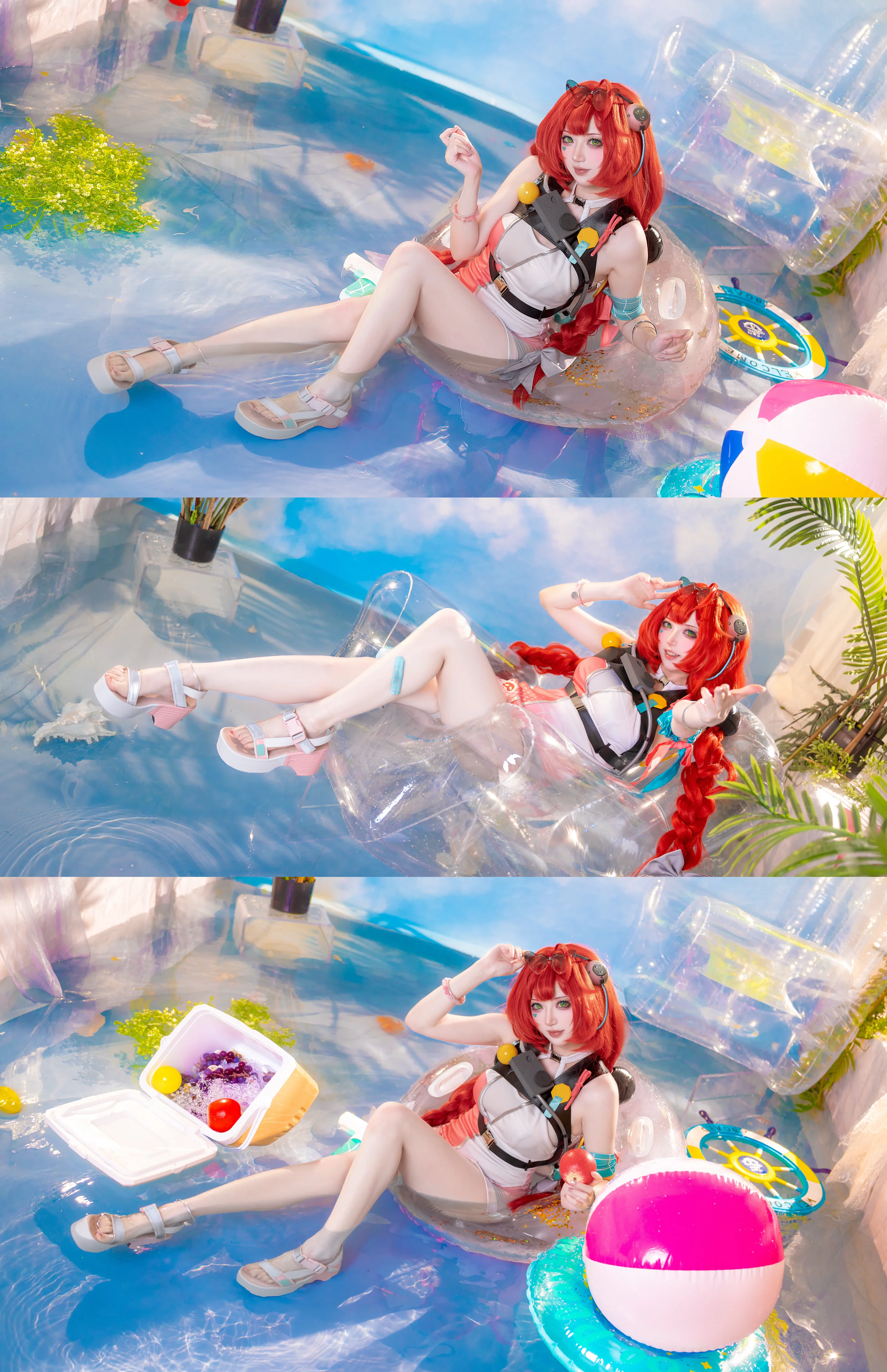 【浮波柚叶cos】绝区零的夏日泳池派对，准备好补水了吗 - 第 1 张