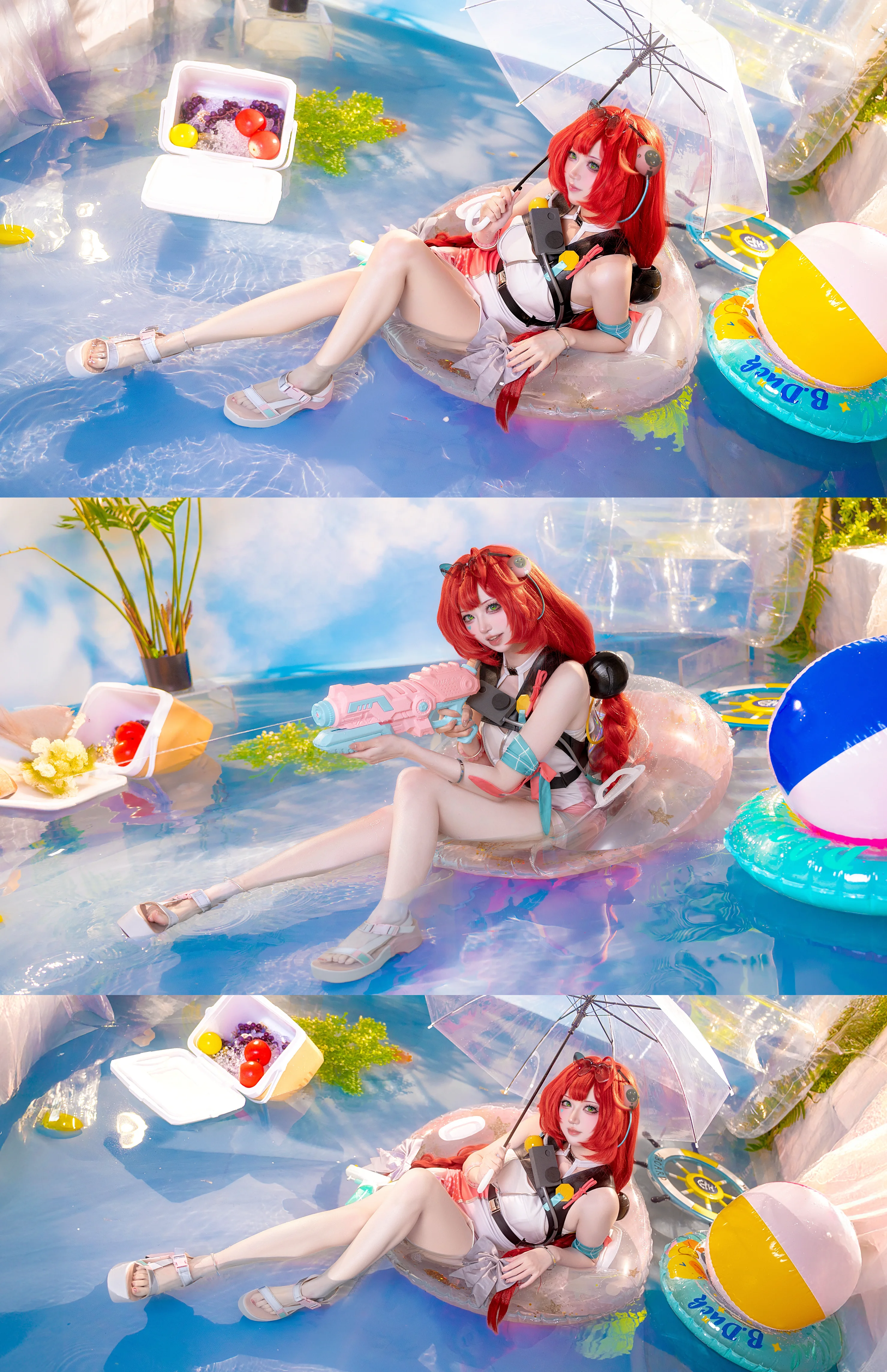 【浮波柚叶cos】绝区零的夏日泳池派对，准备好补水了吗 - 第 2 张