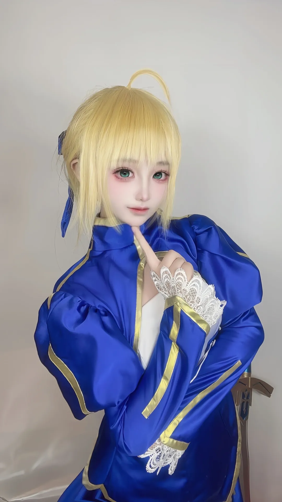 【saber cos】藍裙金髮手持長劍的拍攝體驗