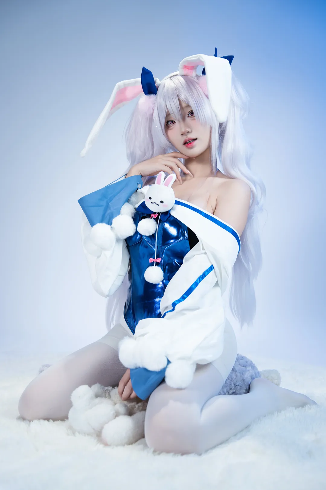【拉菲cos】碧蓝航线，慵懒的蓝白兔耳少女