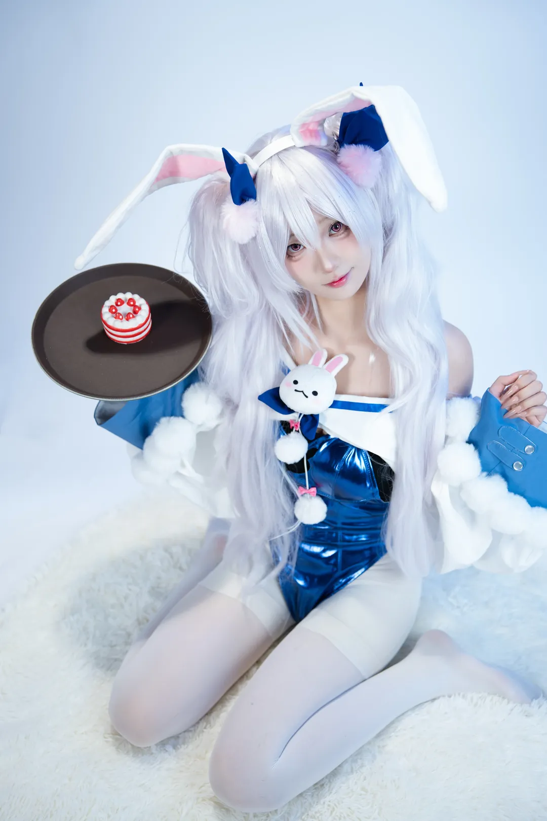 【拉菲cos】碧蓝航线，慵懒的蓝白兔耳少女 - 第 2 张