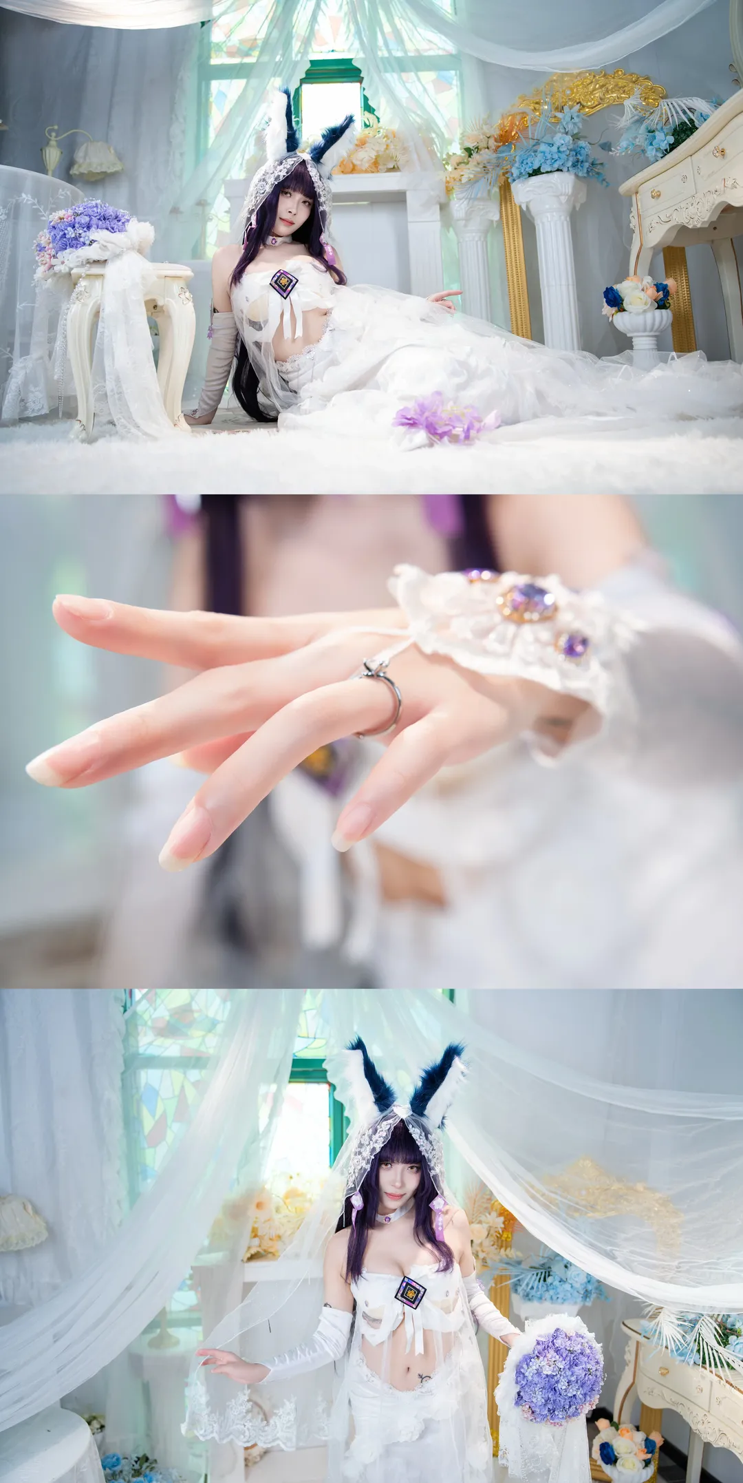 【武藏cos】碧蓝航线花嫁造型，白纱下的慵懒与优雅