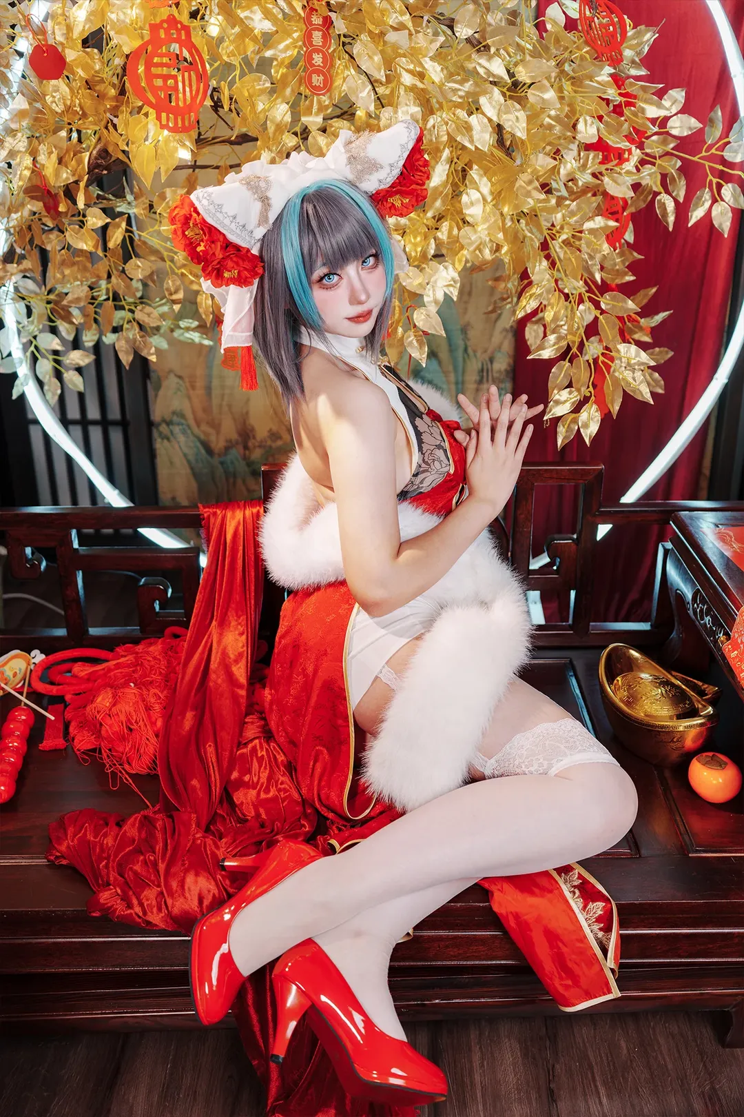 【Cheshire Cosplay】Azur Lane New Year Cheongsam Cosplay — Commanders, please accept this Lunar New Year gift! - Image 1
