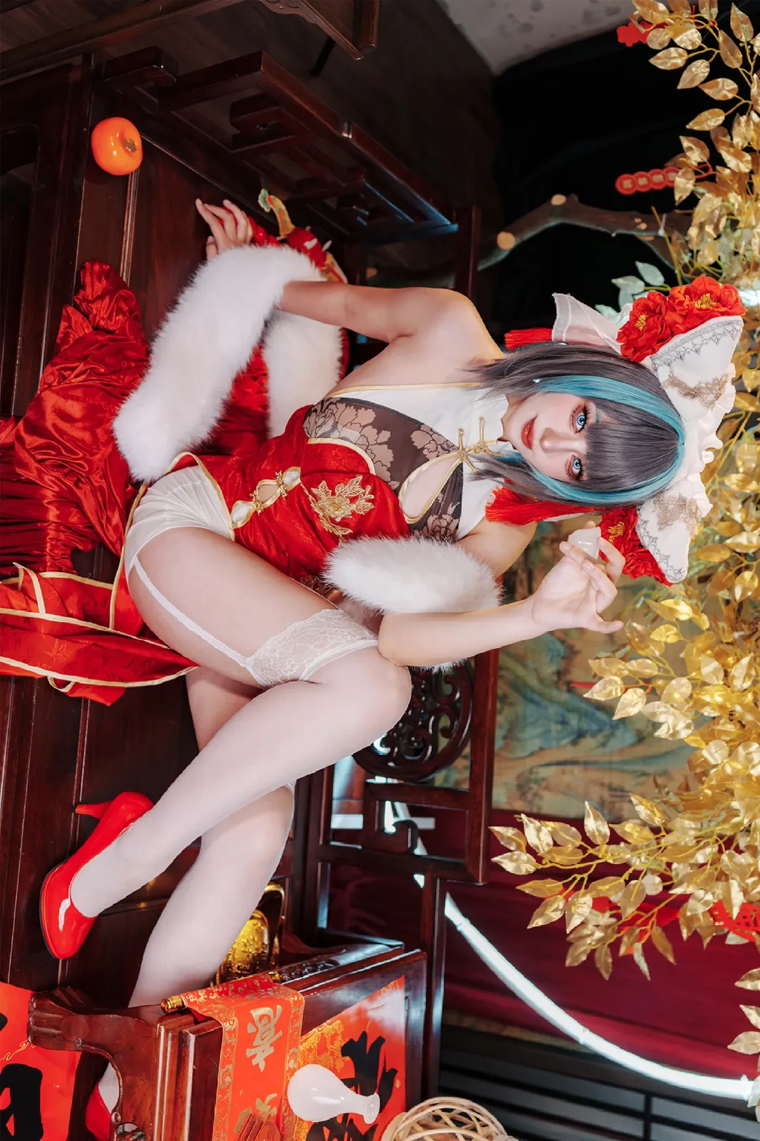 【Cheshire Cosplay】Azur Lane New Year Cheongsam Cosplay — Commanders, please accept this Lunar New Year gift! - Image 4
