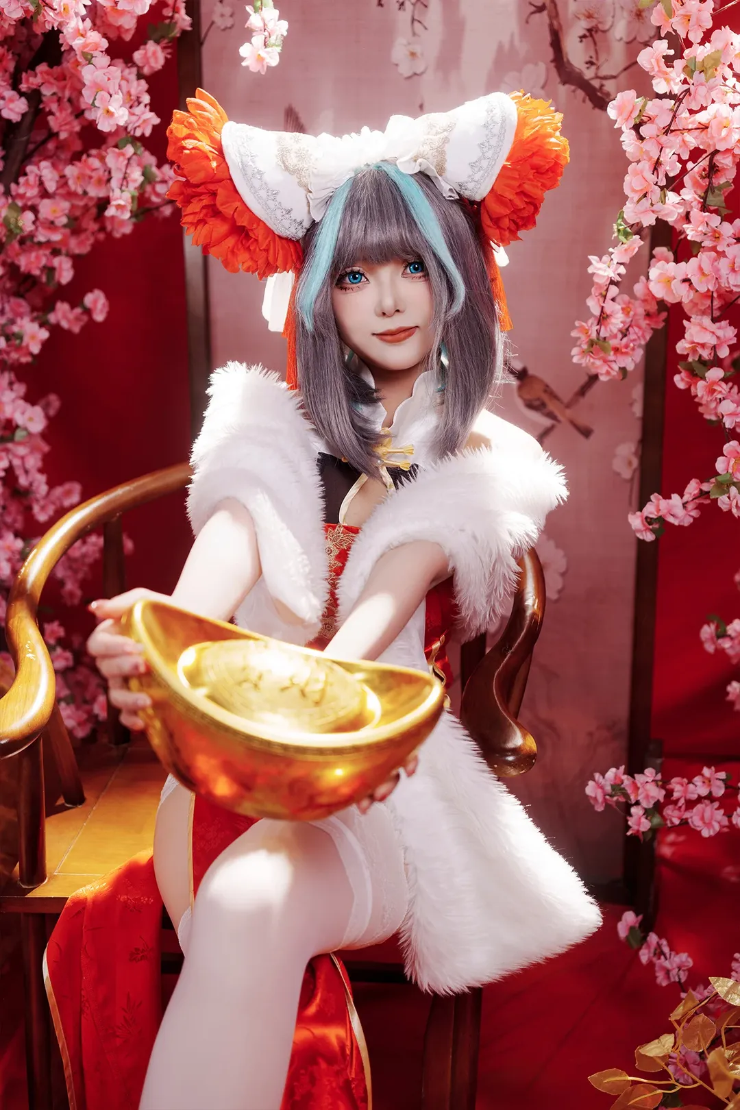 【柴郡cos】碧蓝航线新年旗袍，开工大吉
