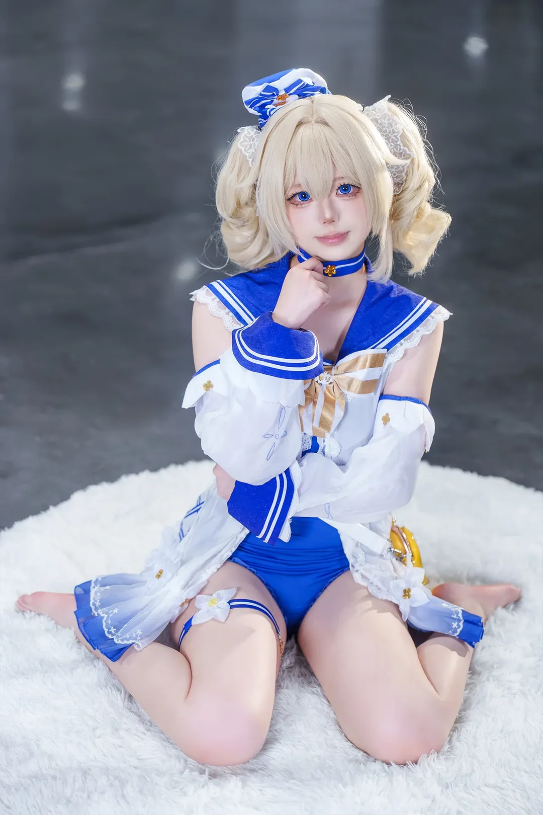 【芭芭拉cos】原神夏日水着，治愈系闪耀登场