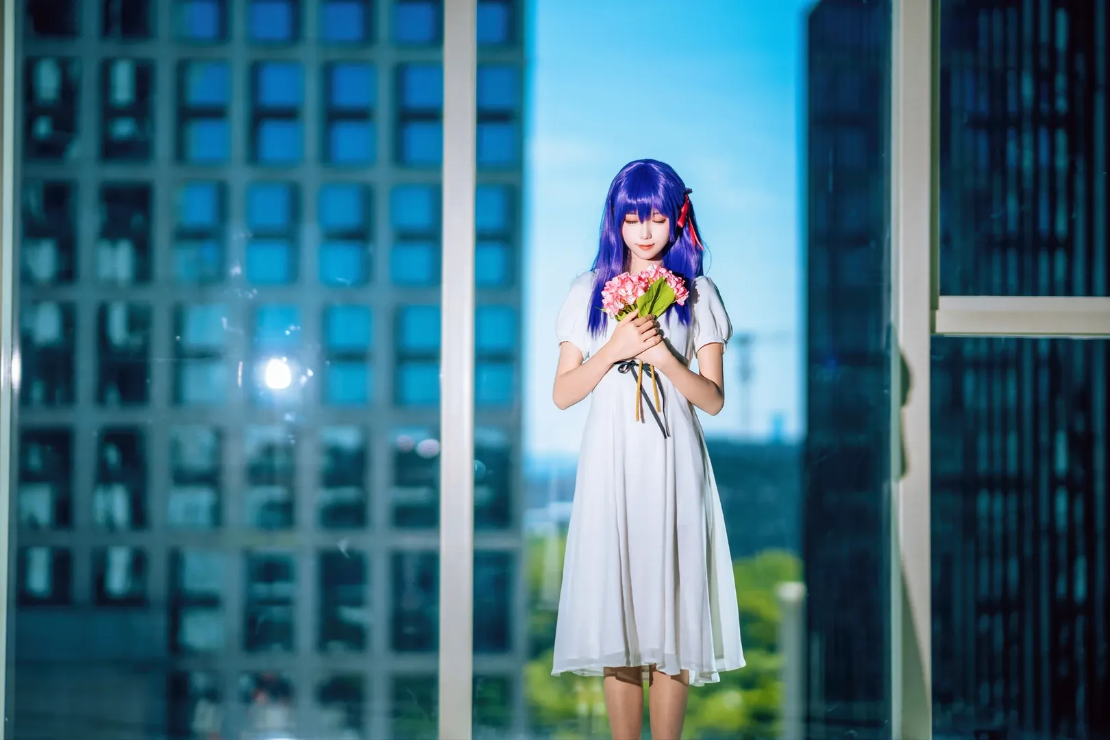 【间桐樱cos】fate fgo 在广州CICF漫展白裙场照分享 - 第 7 张
