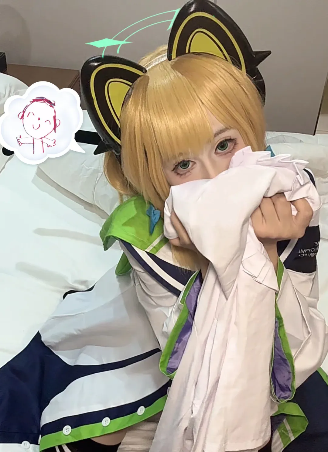 【才羽綠cos】蔚藍檔案二週年，小貓偷跑中的Sensei襯衫