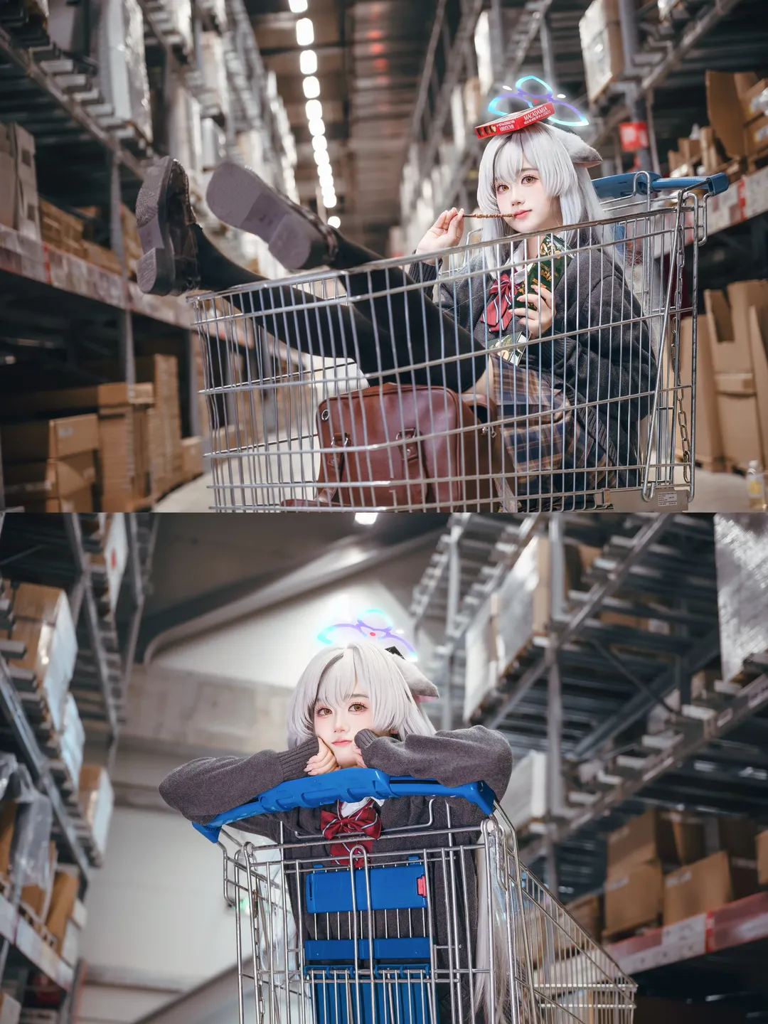 【春原ココナ コスプレ】寒くても全力営業！先生、黒ごま湯呑み（ごま団子）はいかがですか？ - 1 枚目