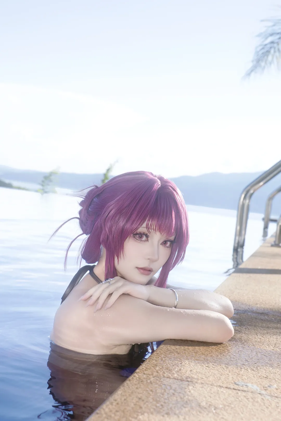 【卡芙卡cos】崩坏星穹铁道的夏日清凉泳装时刻 - 第 4 张