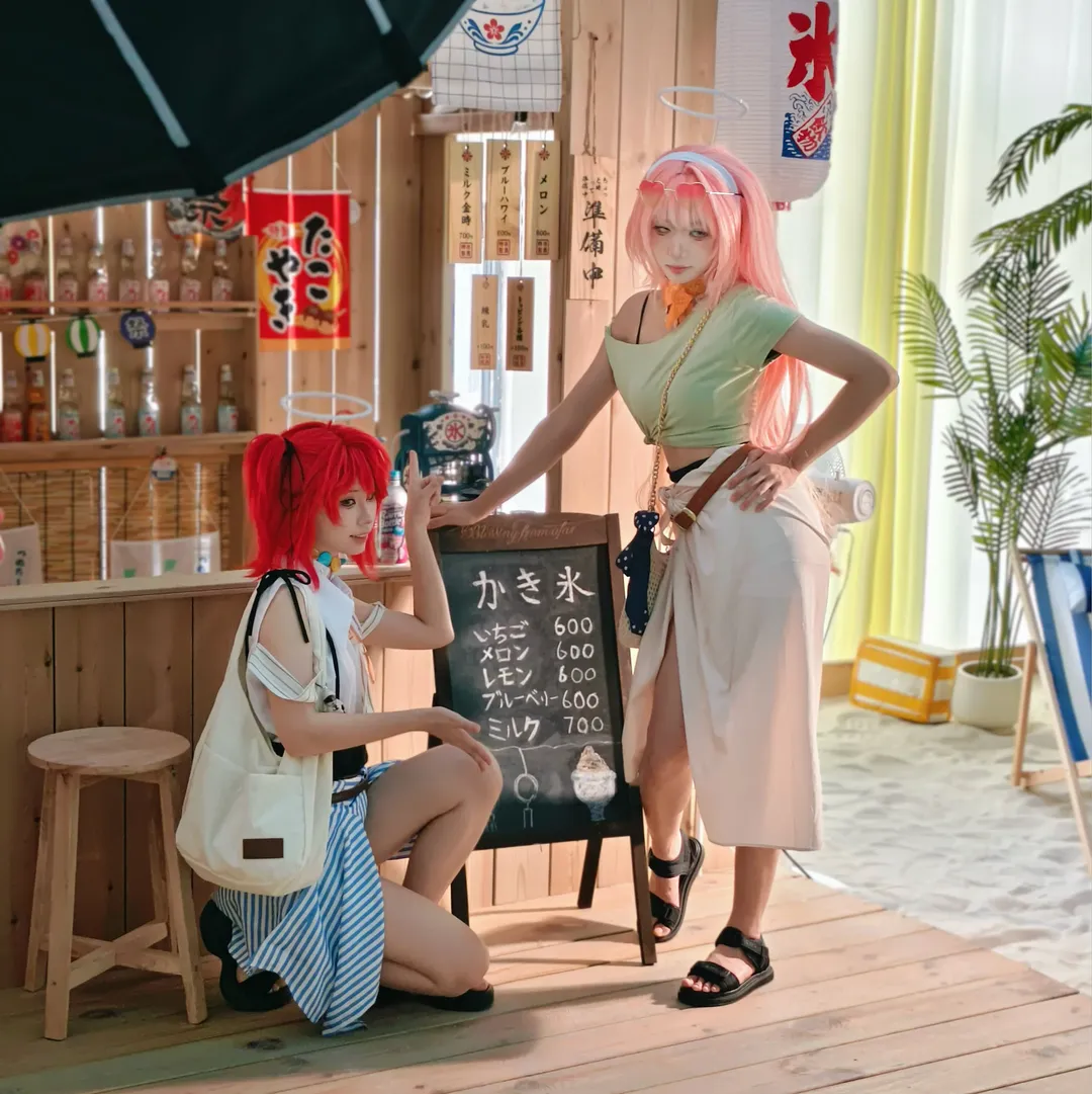 【能天使cos】沙滩刨冰店里的夏日姐妹贴贴 - 第 3 张