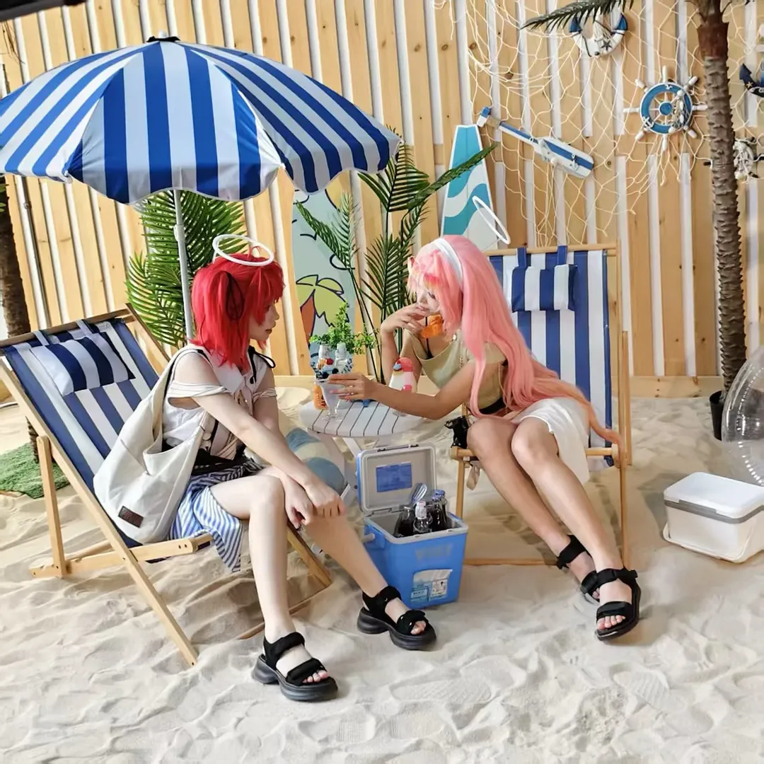 【能天使cos】沙滩刨冰店里的夏日姐妹贴贴 - 第 4 张