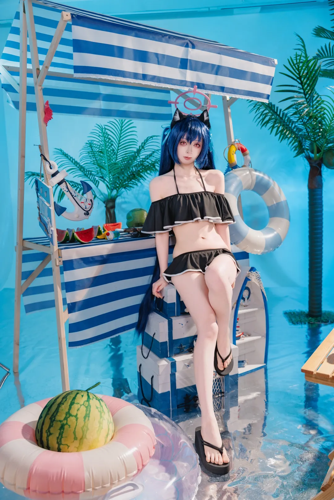 【黑见芹香cos】蔚蓝档案蓝白夏日里的水边清凉瞬间