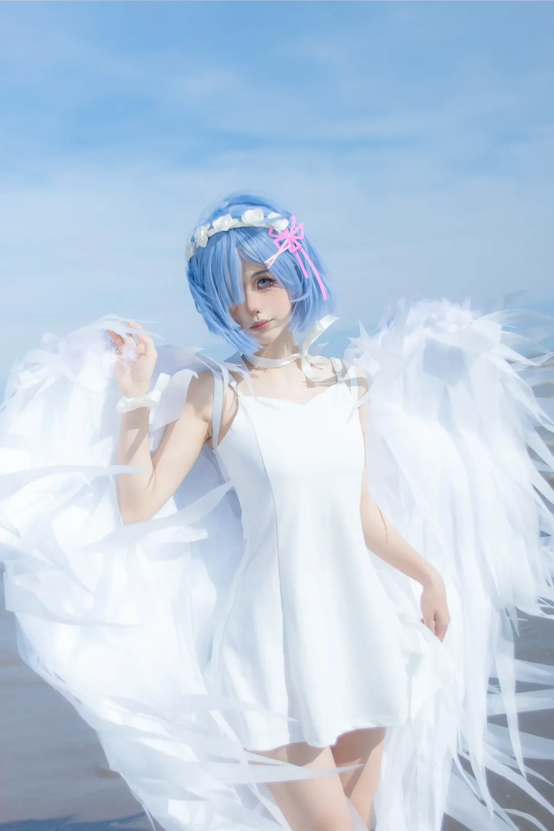 【蕾姆cos】海边演绎鬼天使形态的拍摄分享 - 第 8 张