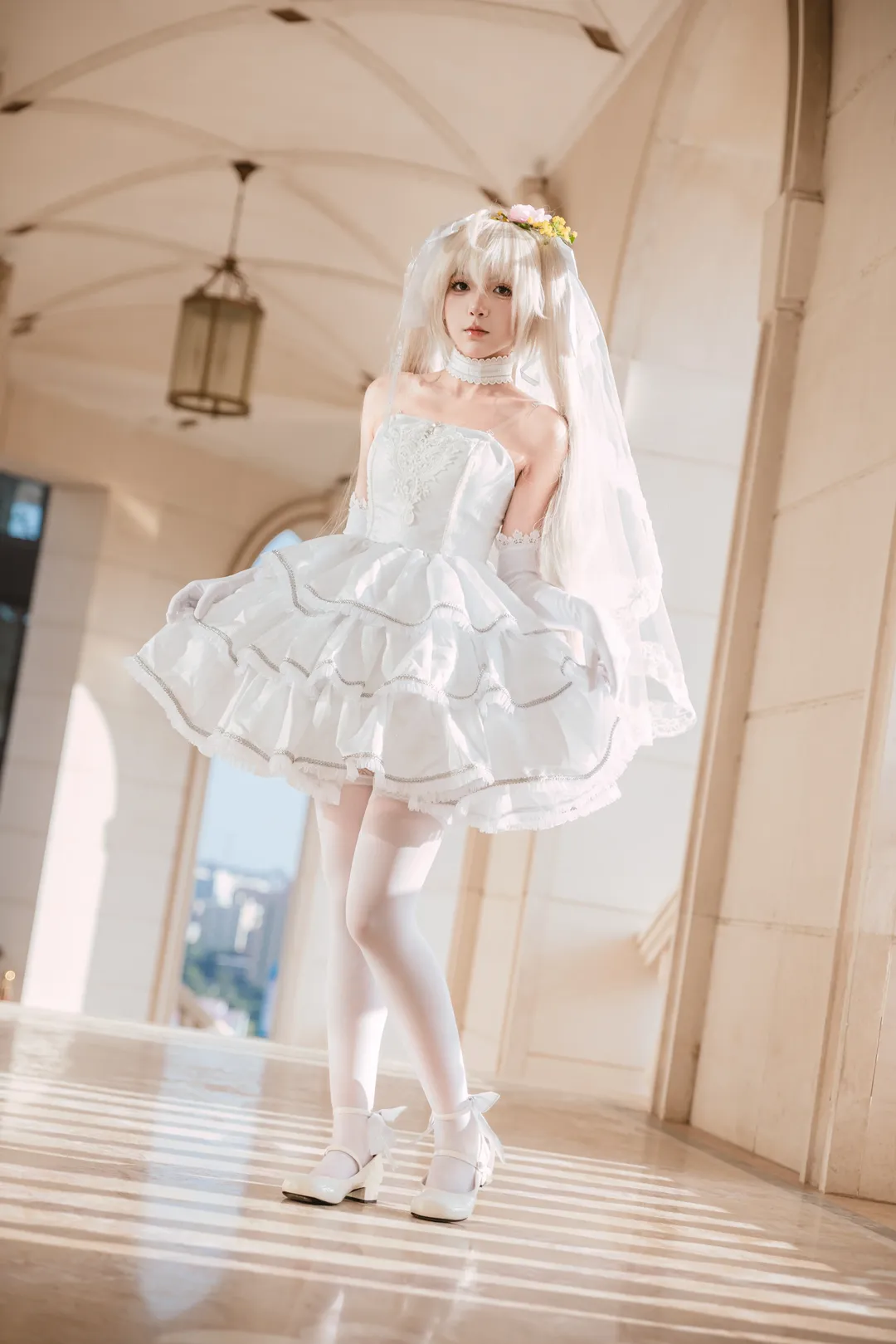【春日野穹cos】纯白花嫁的定妆，囤了几周的片终于发了