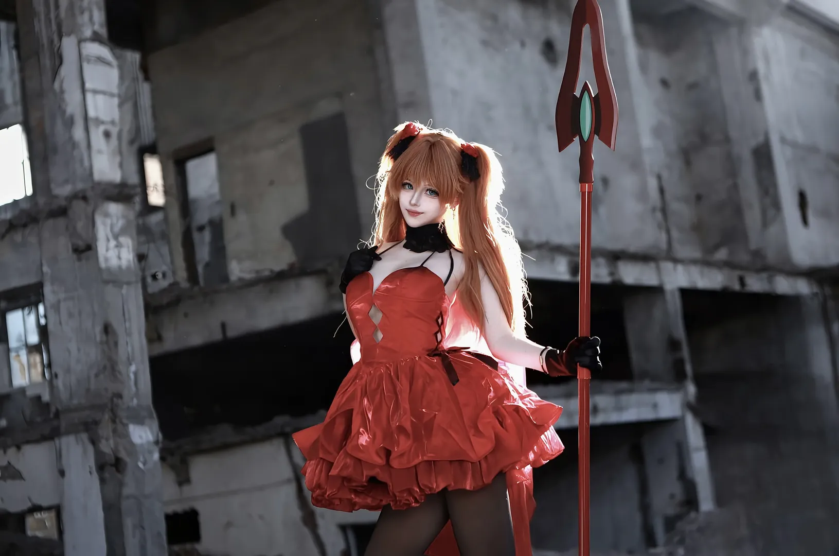 [Asuka Cosplay] Birthday Wishes in the Ruins of Neon Genesis Evangelion - Image 1