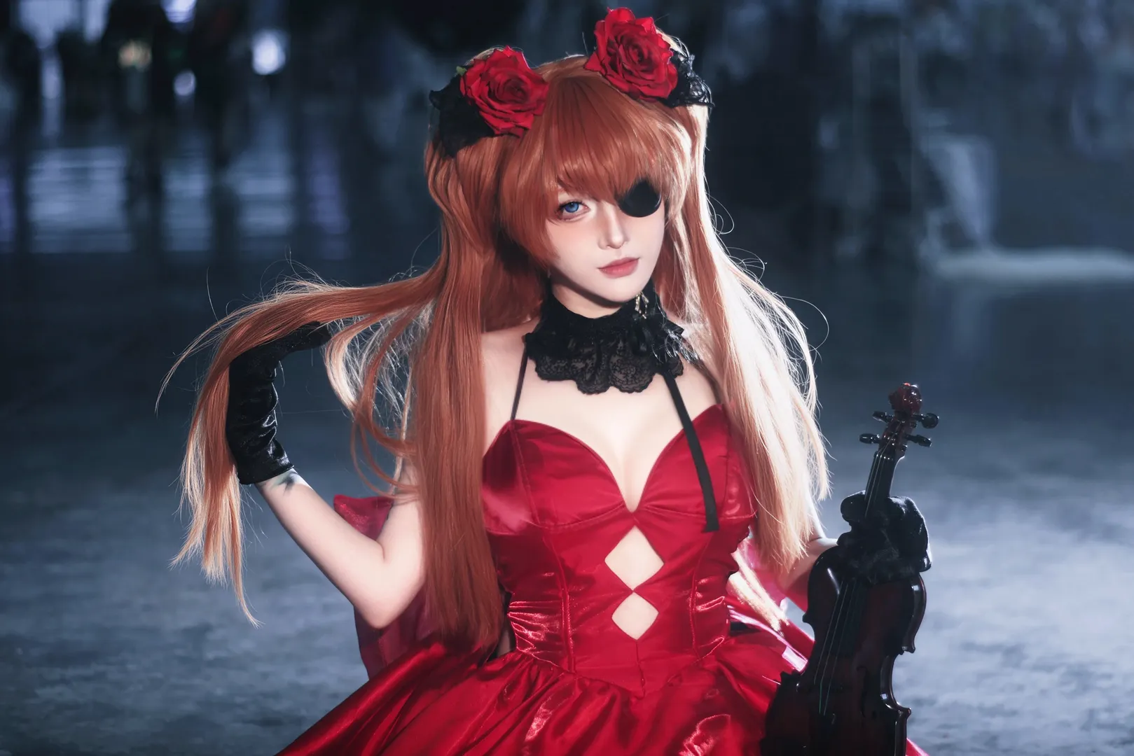 【明日香cos】新世纪福音战士 红色哥特风场照分享 - 第 3 张