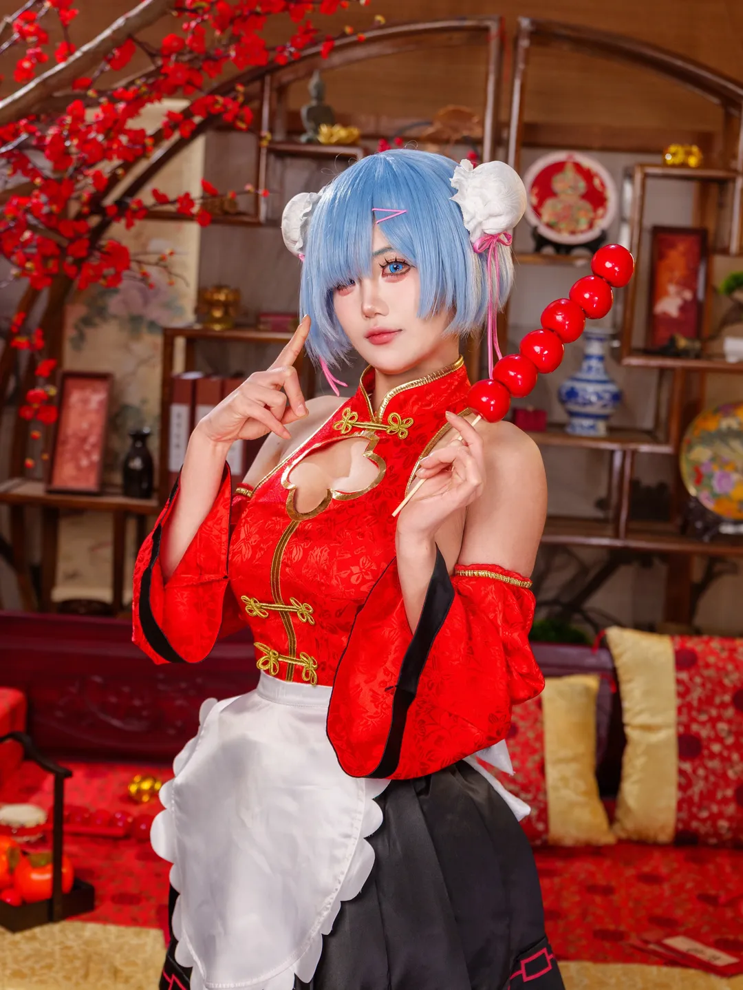 【蕾姆cos】从零开始的异世界生活，元宵良宵红金服装拍摄心得 - 第 10 张