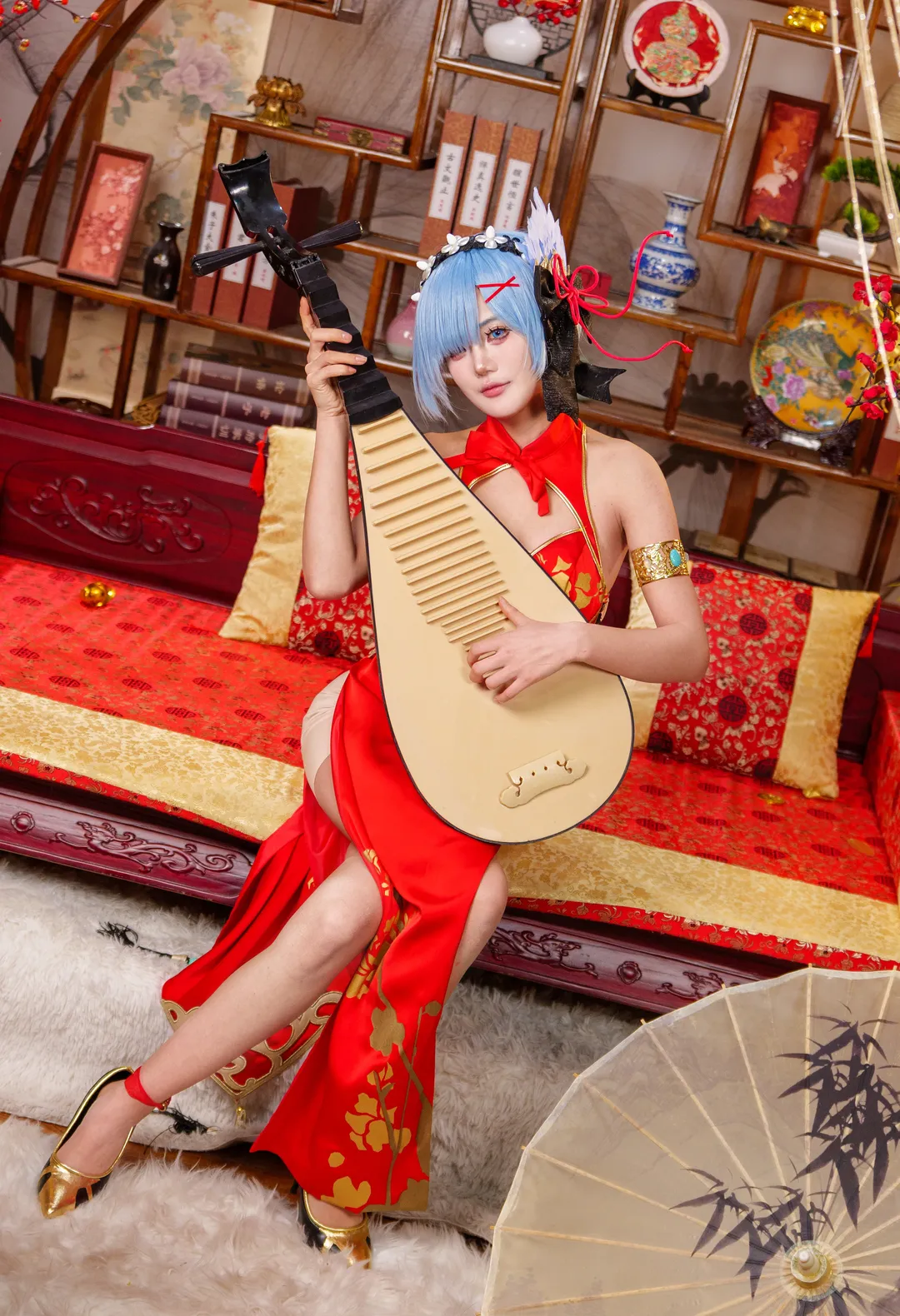 【蕾姆cos】从零开始的异世界生活，元宵良宵红金服装拍摄心得 - 第 11 张