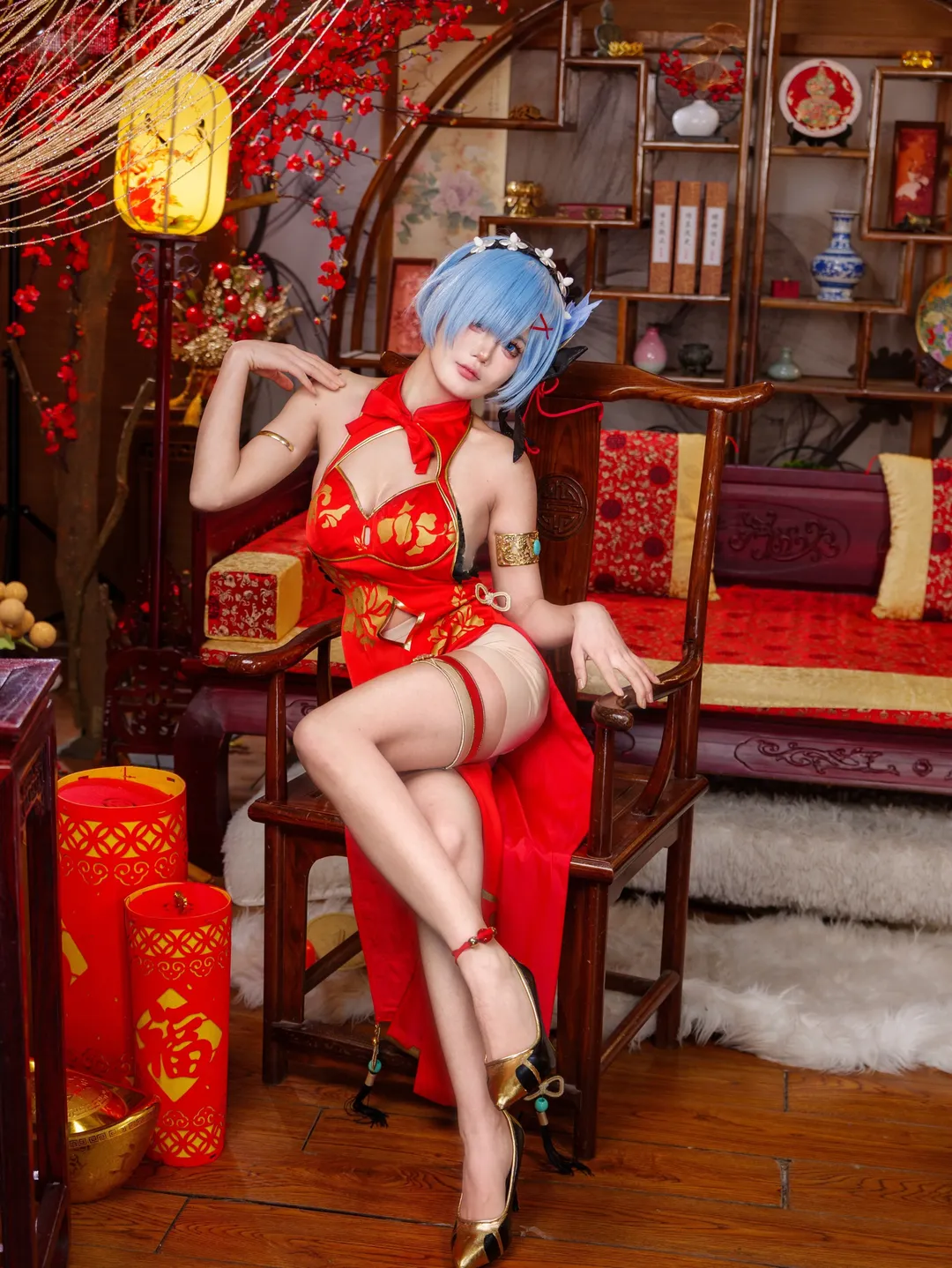 【蕾姆cos】从零开始的异世界生活，元宵良宵红金服装拍摄心得