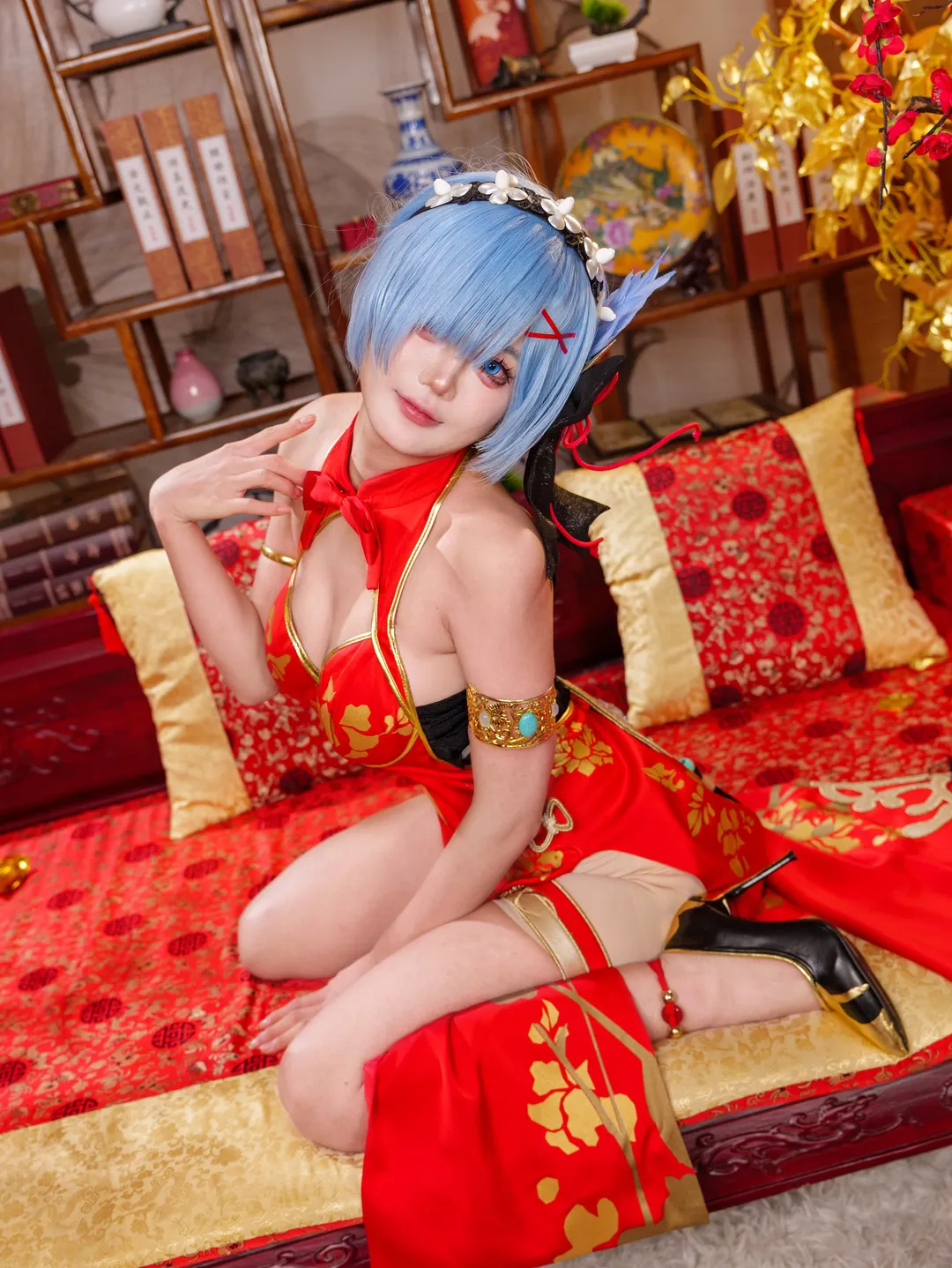 【蕾姆cos】从零开始的异世界生活，元宵良宵红金服装拍摄心得 - 第 5 张