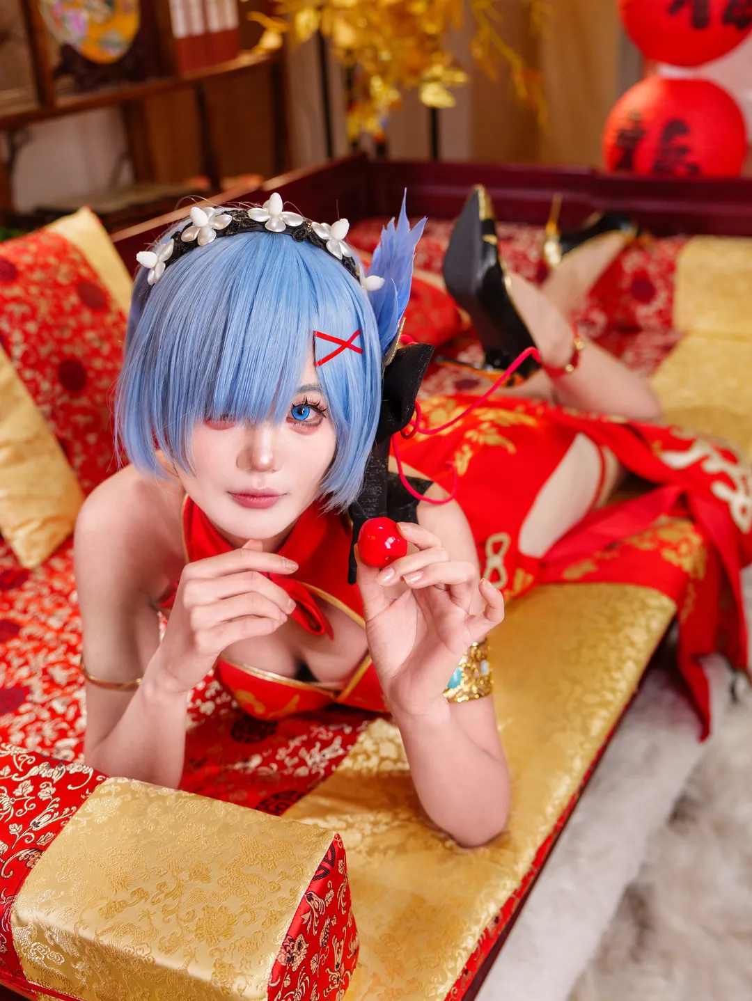 【蕾姆cos】从零开始的异世界生活，元宵良宵红金服装拍摄心得 - 第 6 张