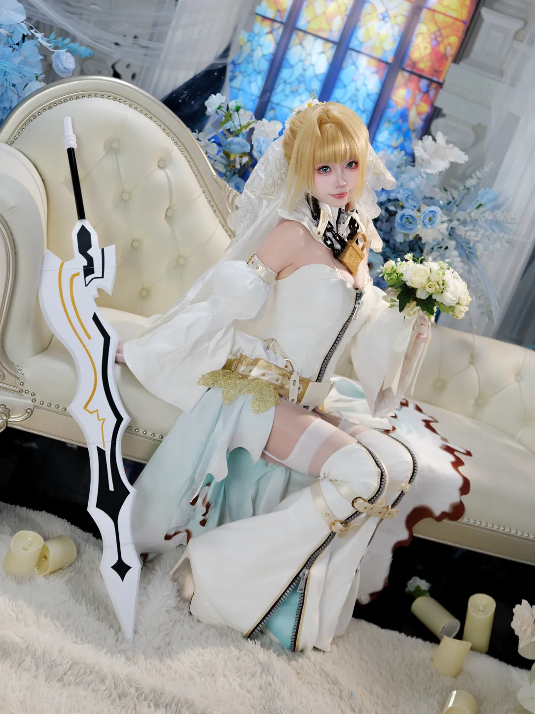 【花嫁尼禄cos】FGO的纯白童话，这把大剑能守护你的童心吗 - 第 1 张